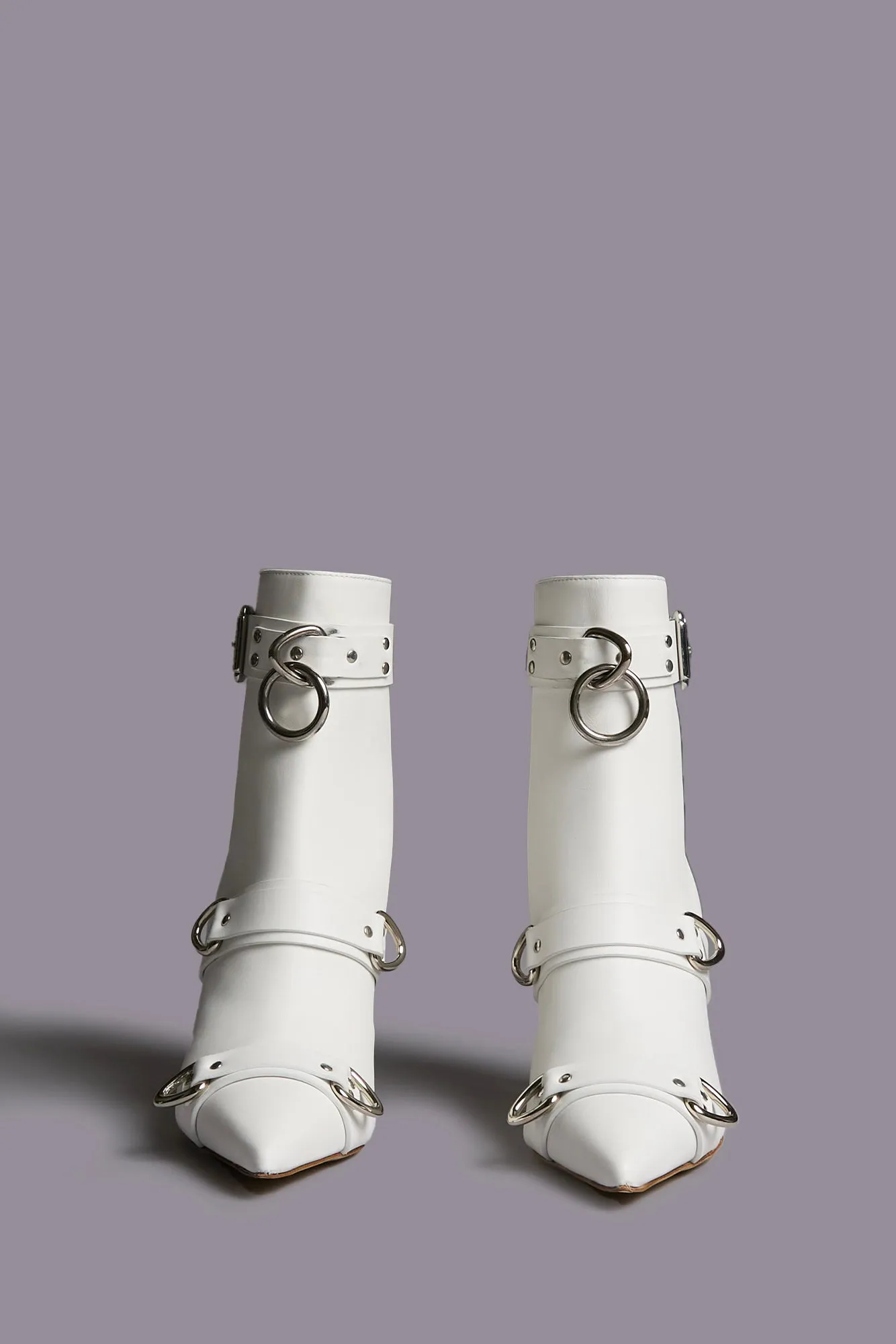 STRAPPED SKINNY ANKLE HEELED BOOT - WHITE sold by R13 product image thumbnail 3