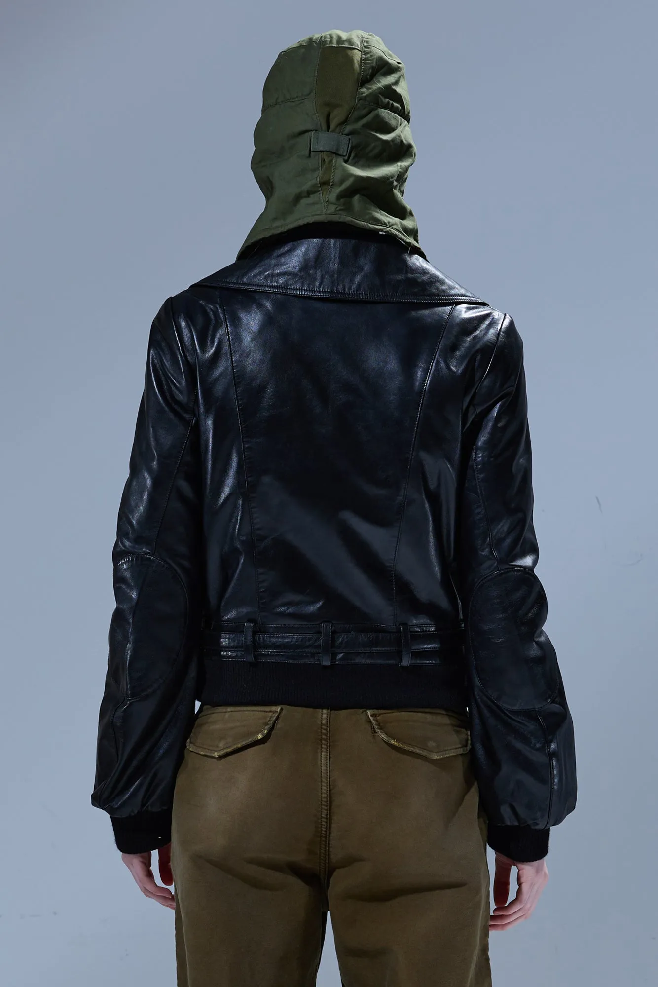 RELAXED LEATHER PEACOAT - BLACK sold by R13 product image thumbnail 4