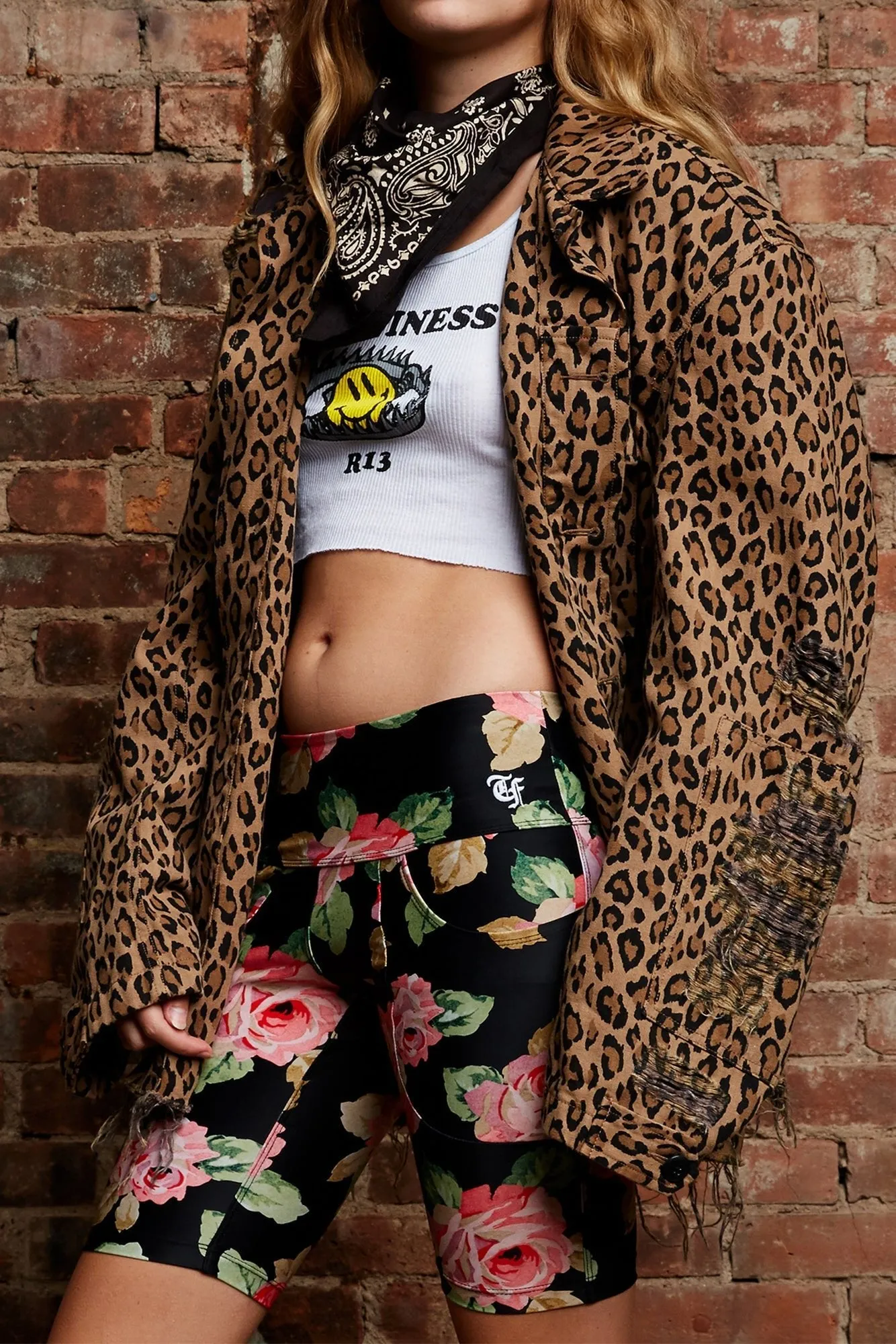 PATCH POCKET BIKER SHORT - ROSE sold by R13