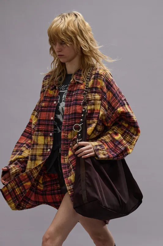 DROP NECK WORKSHIRT - BLEACHED PINK OVERDYE sold by R13