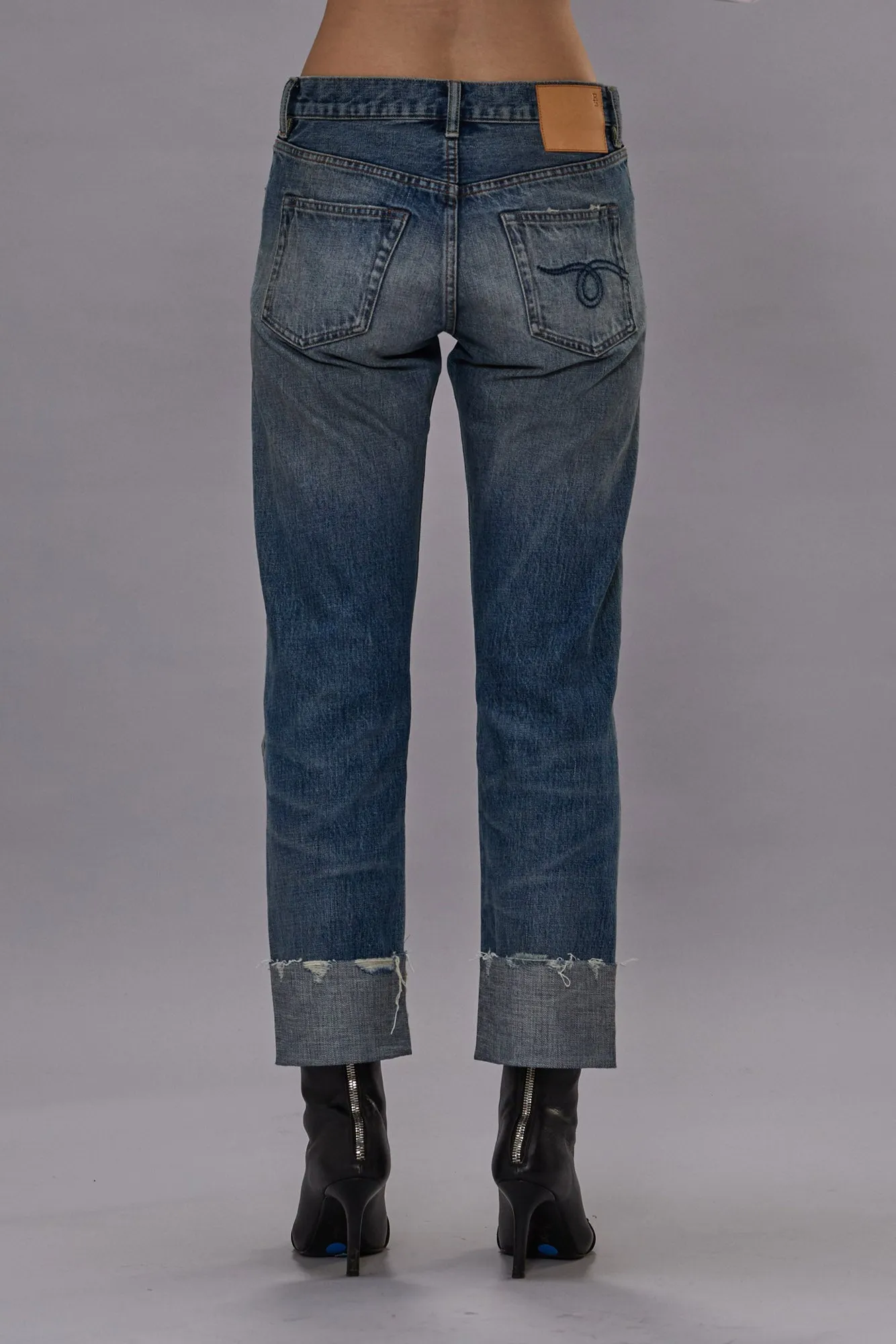 CUFFED ROMEO JEAN - ESTIN STRETCH SELVEDGE BLUE sold by R13 product image thumbnail 3