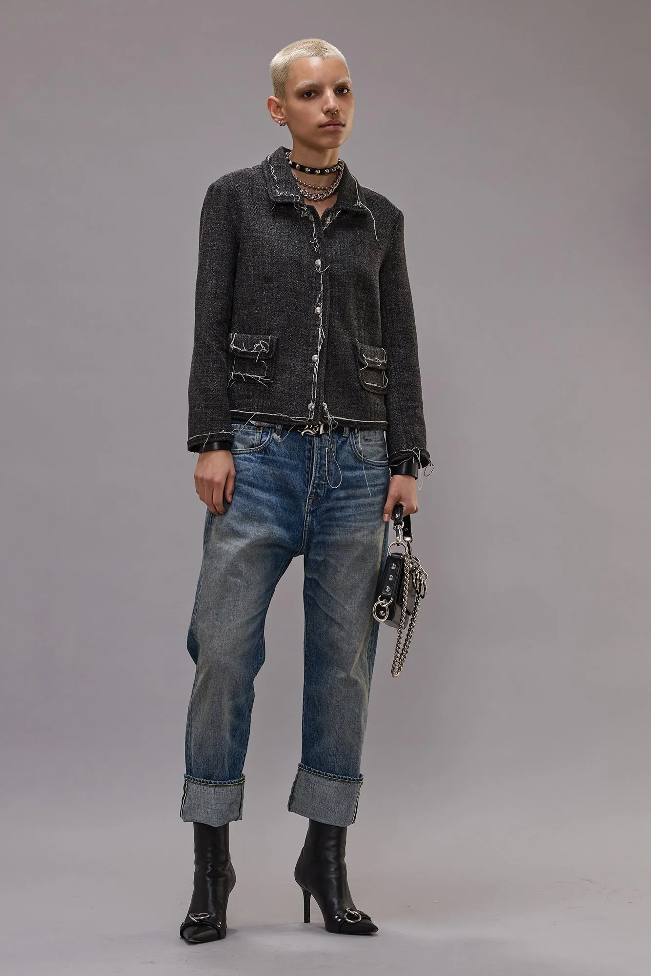 CUFFED TAILORED DROP - ESTIN SELVEDGE BLUE sold by R13