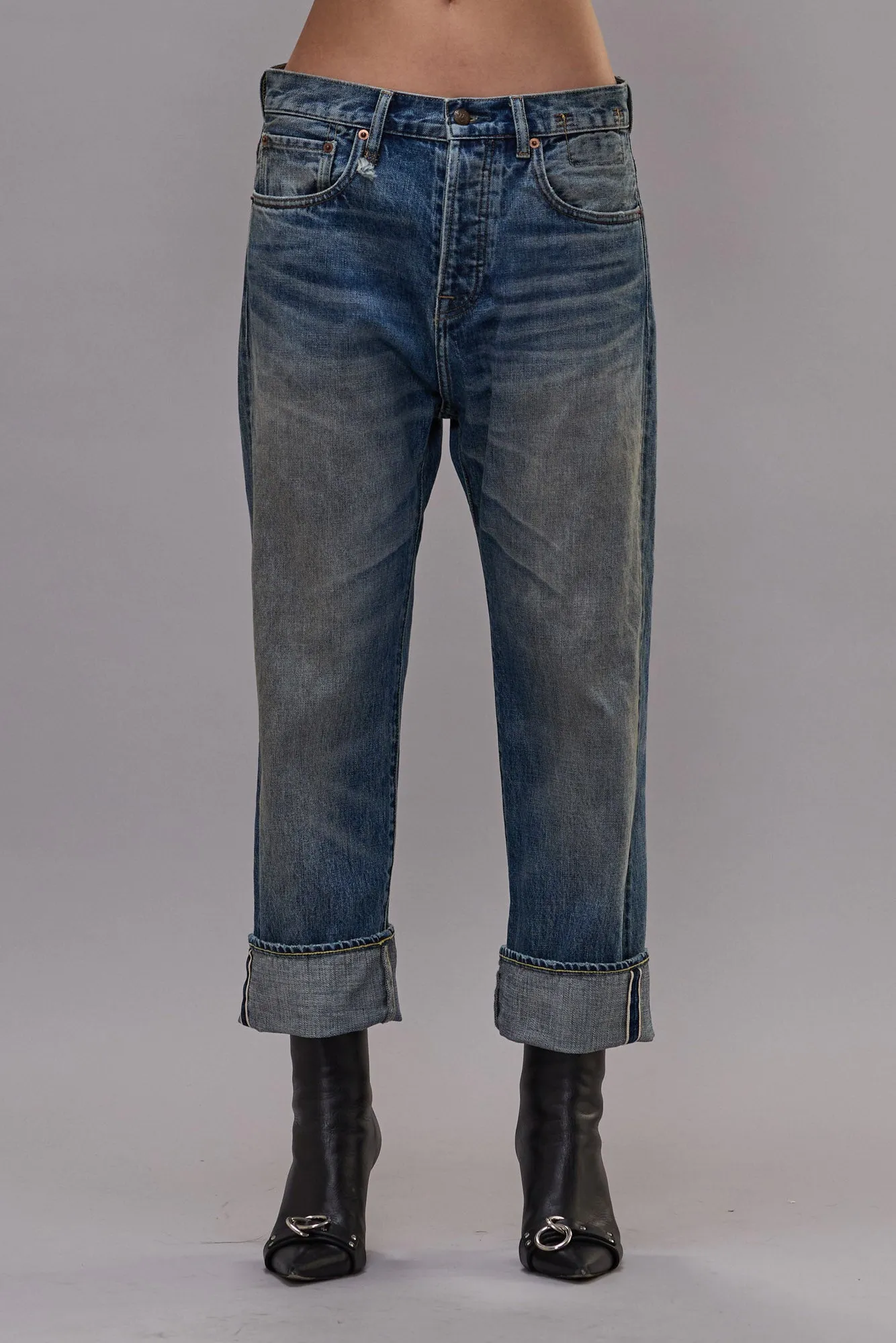 CUFFED TAILORED DROP - ESTIN SELVEDGE BLUE sold by R13 product image thumbnail 2