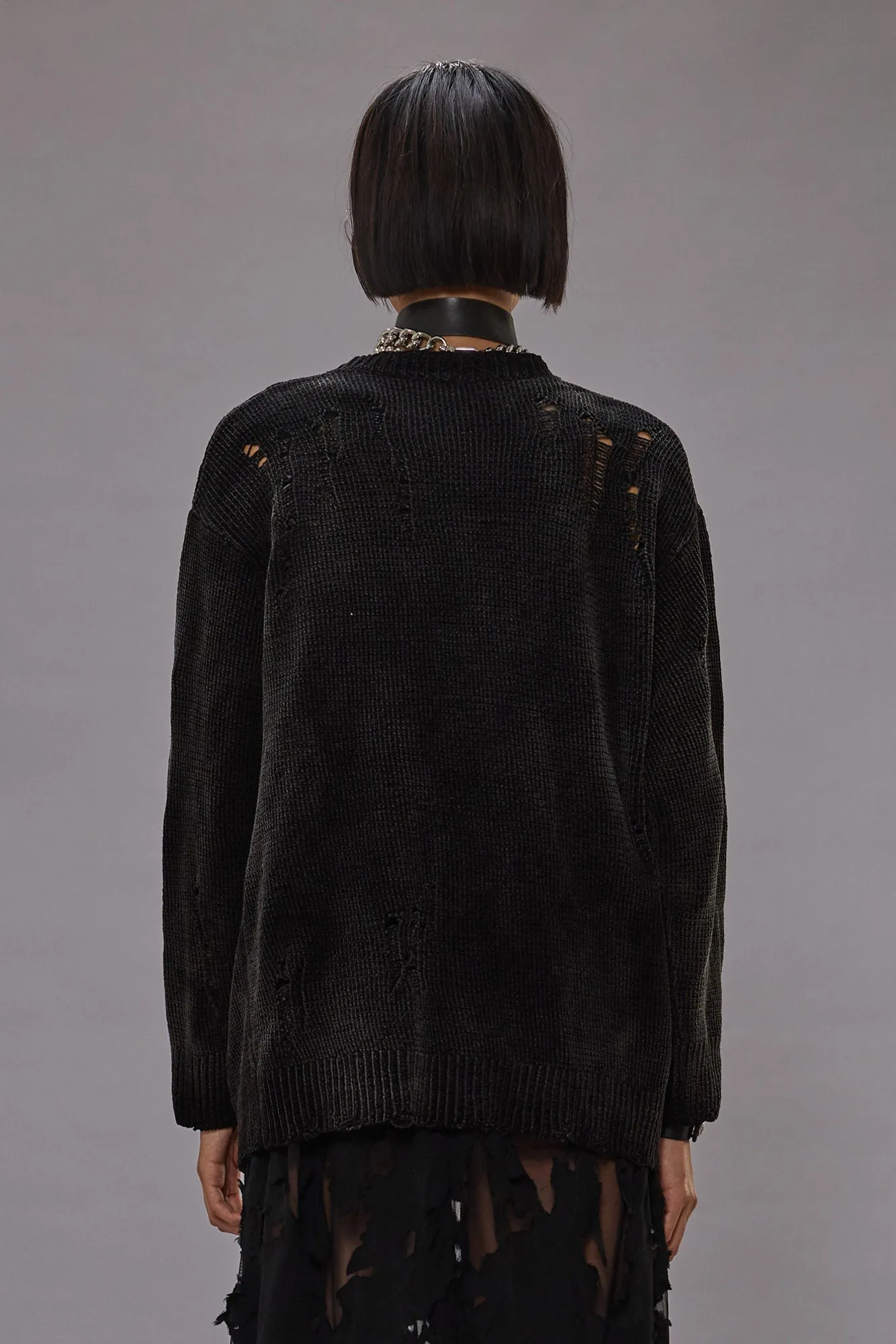 BOYFRIEND CARDIGAN - BLACK sold by R13 product image thumbnail 3