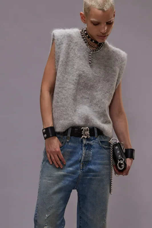 DEEP ARMHOLE VEST - LIGHT HEATHER GREY sold by R13