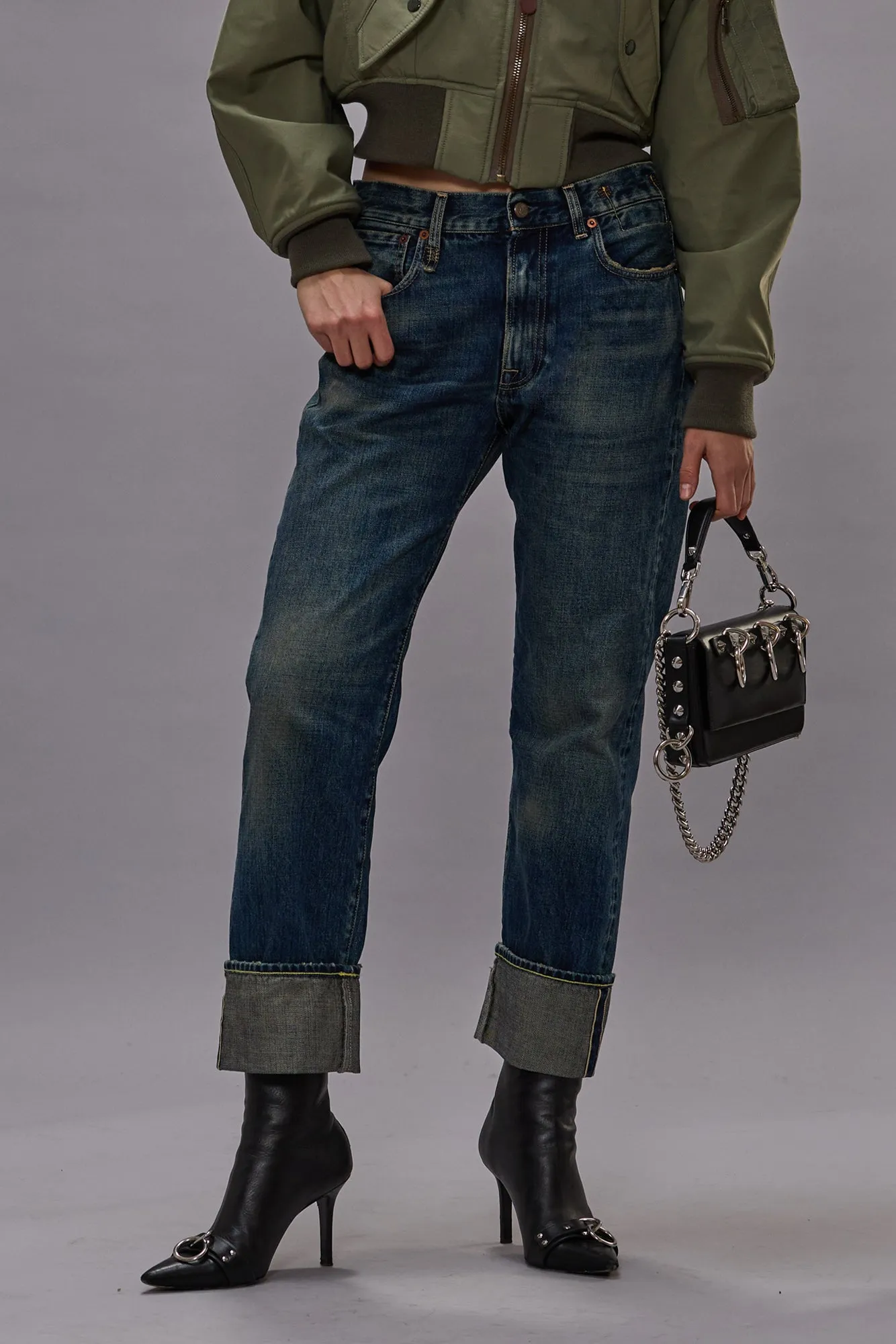 CUFFED BOYFRIEND JEAN - ADELAIDE SELVEDGE BLUE sold by R13 product image thumbnail 2
