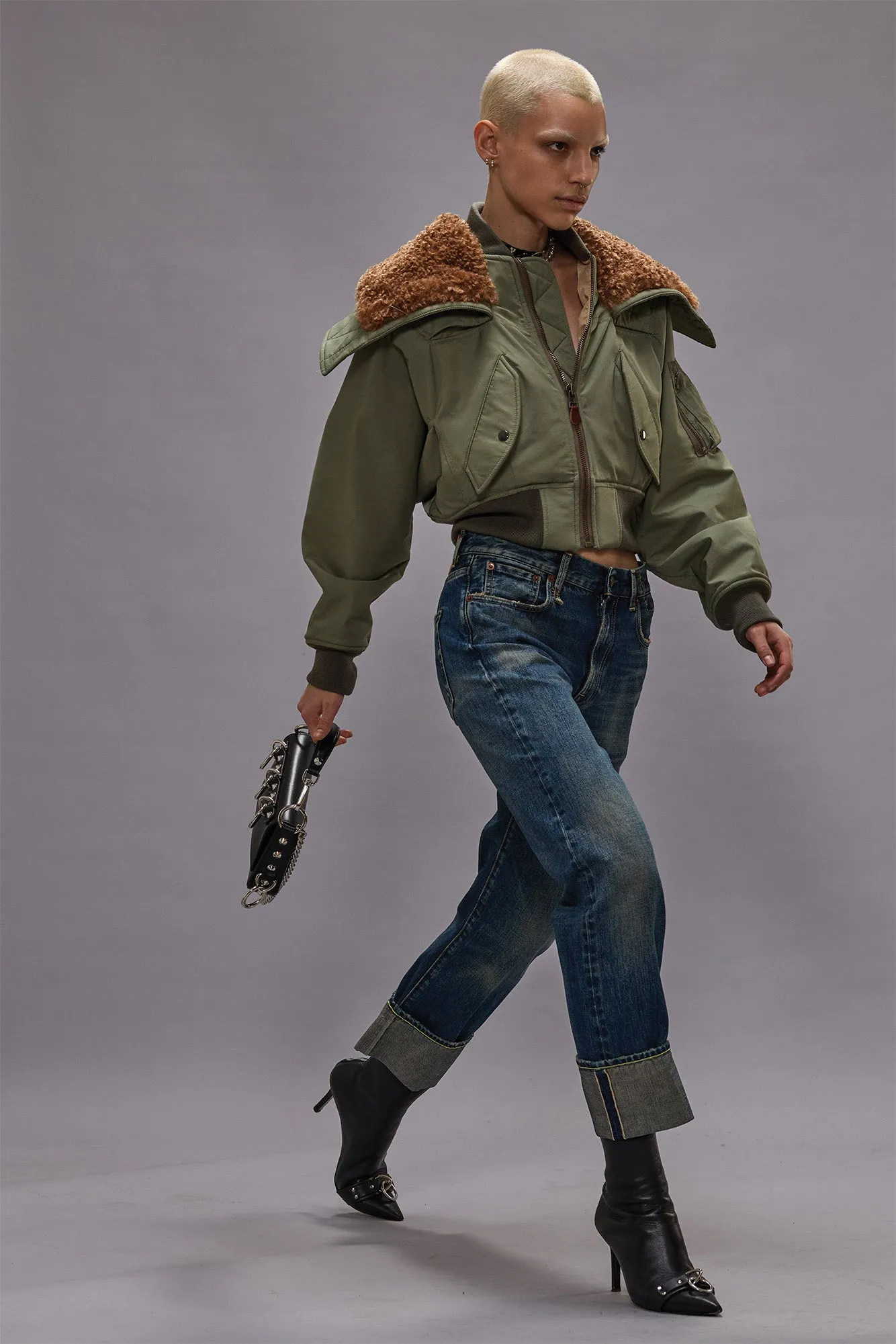 CUFFED BOYFRIEND JEAN - ADELAIDE SELVEDGE BLUE sold by R13