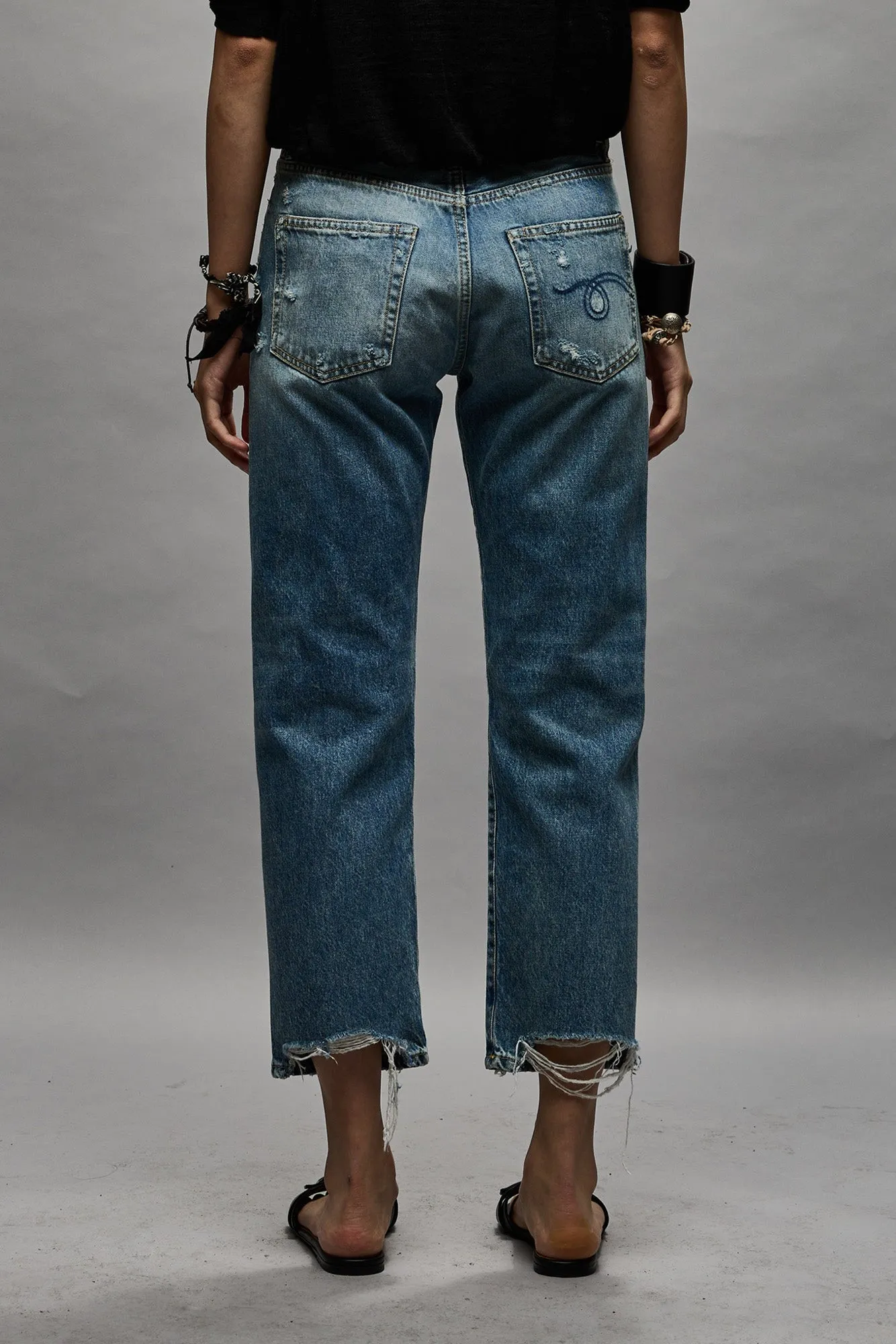 BOYFRIEND JEAN - BAIN WITH RIPS sold by R13 product image thumbnail 4