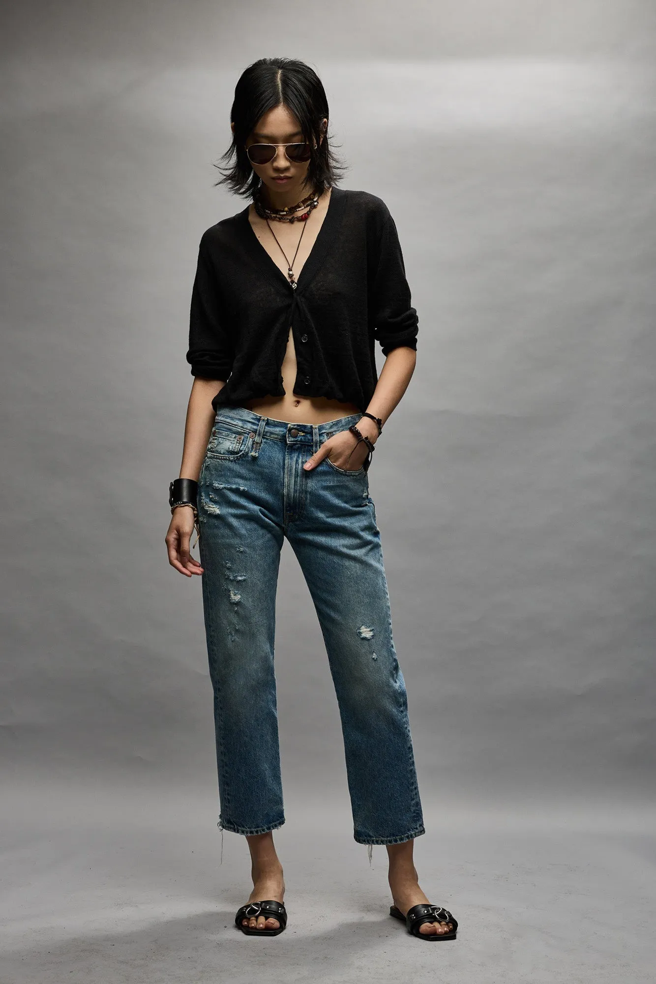 BOYFRIEND JEAN - BAIN WITH RIPS sold by R13 product image thumbnail 2