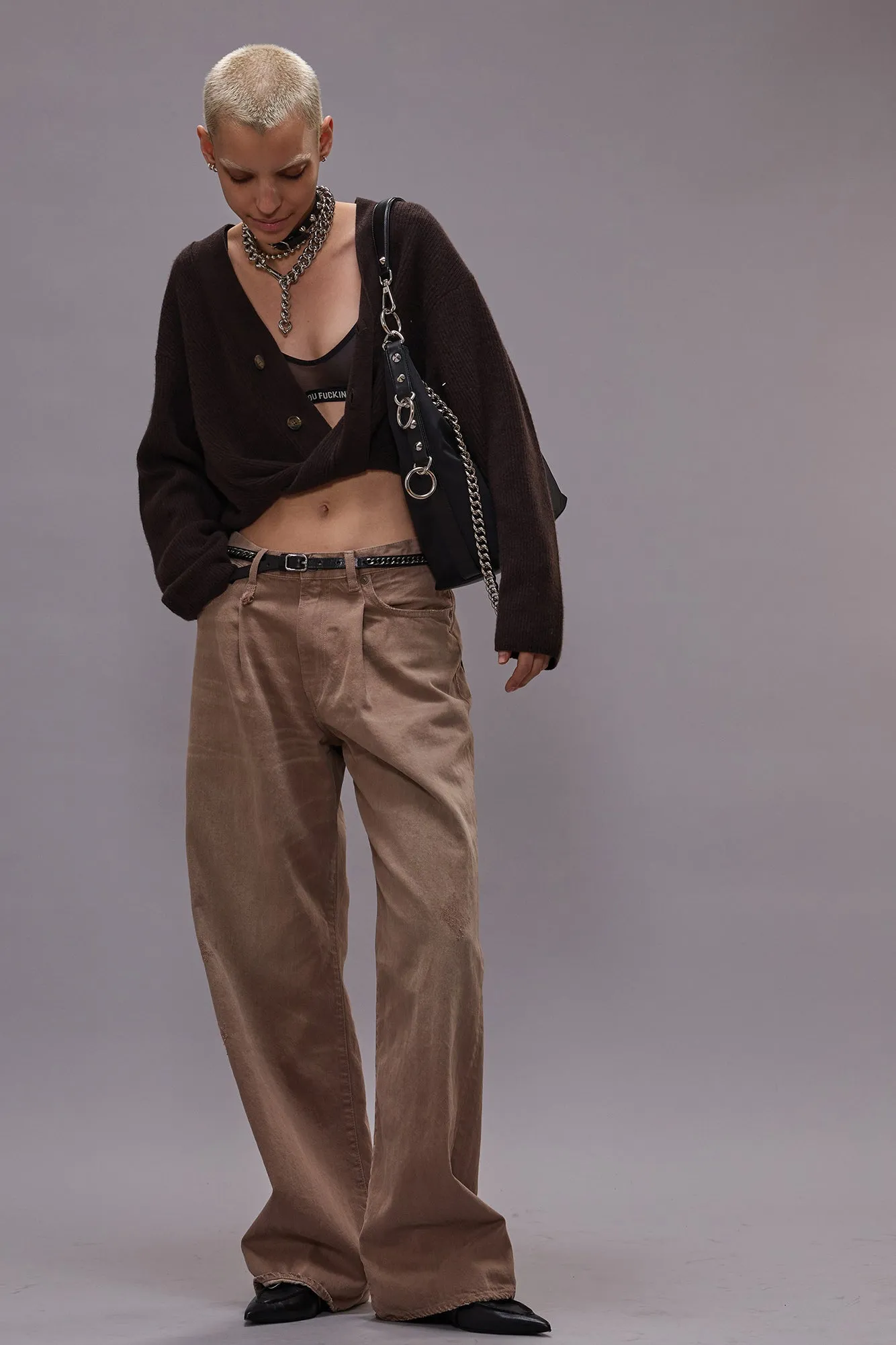 DAMON PLEATED JEAN - SAWDUST sold by R13