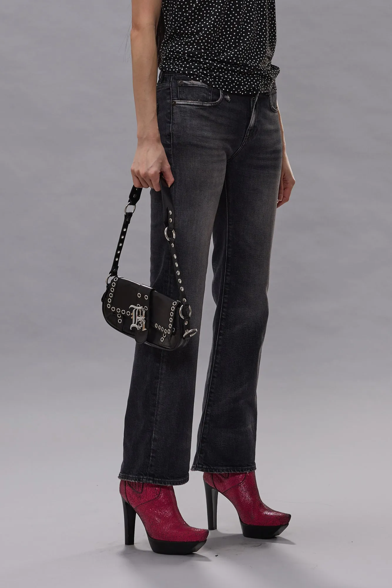 JOAN CROPPED FLARE JEAN - ESSEX BLACK STRETCH sold by R13 product image thumbnail 2