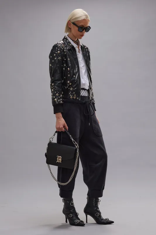 DECONSTRUCTED CROPPED SWEATPANT - BLACK sold by R13