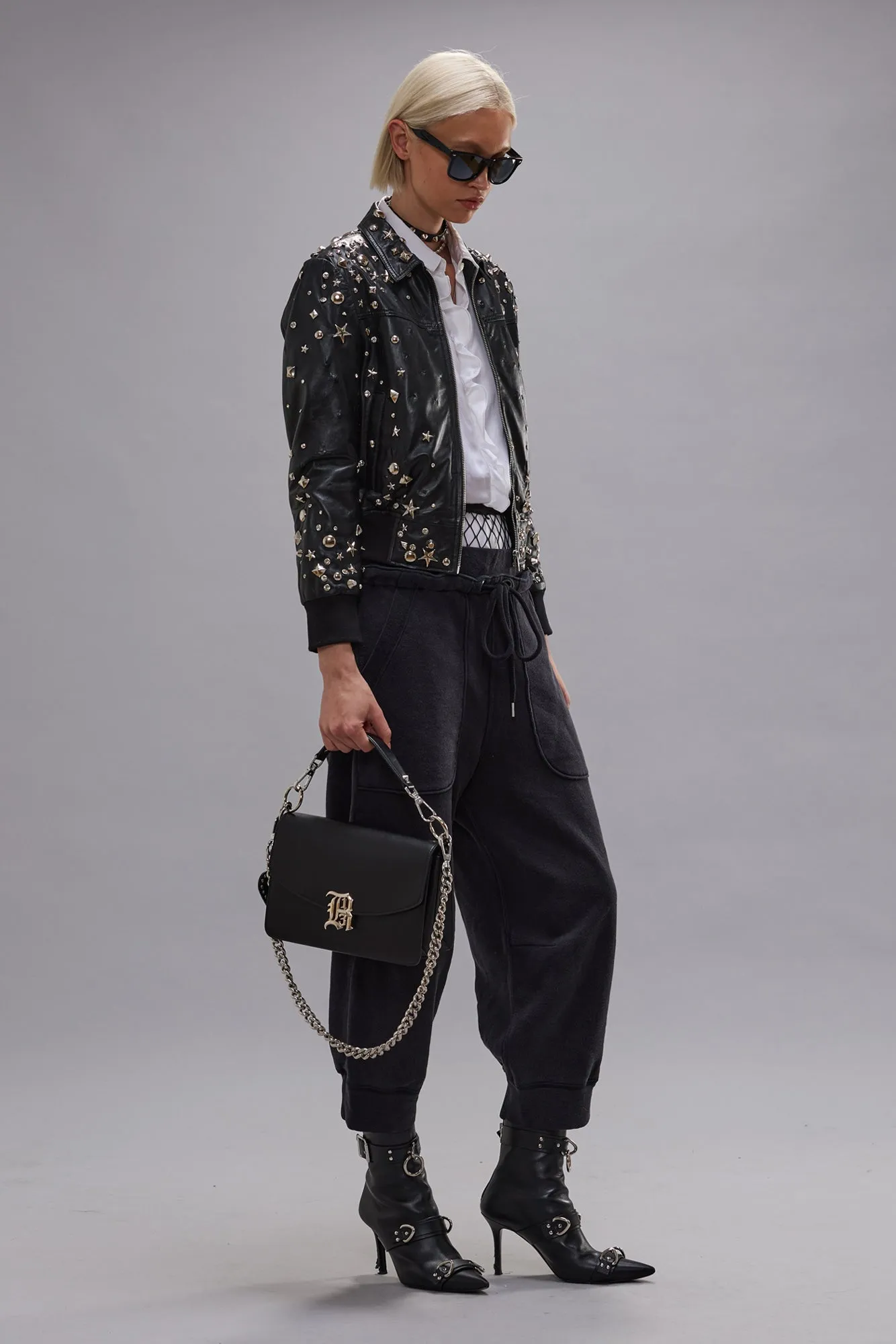 DECONSTRUCTED CROPPED SWEATPANT - BLACK sold by R13