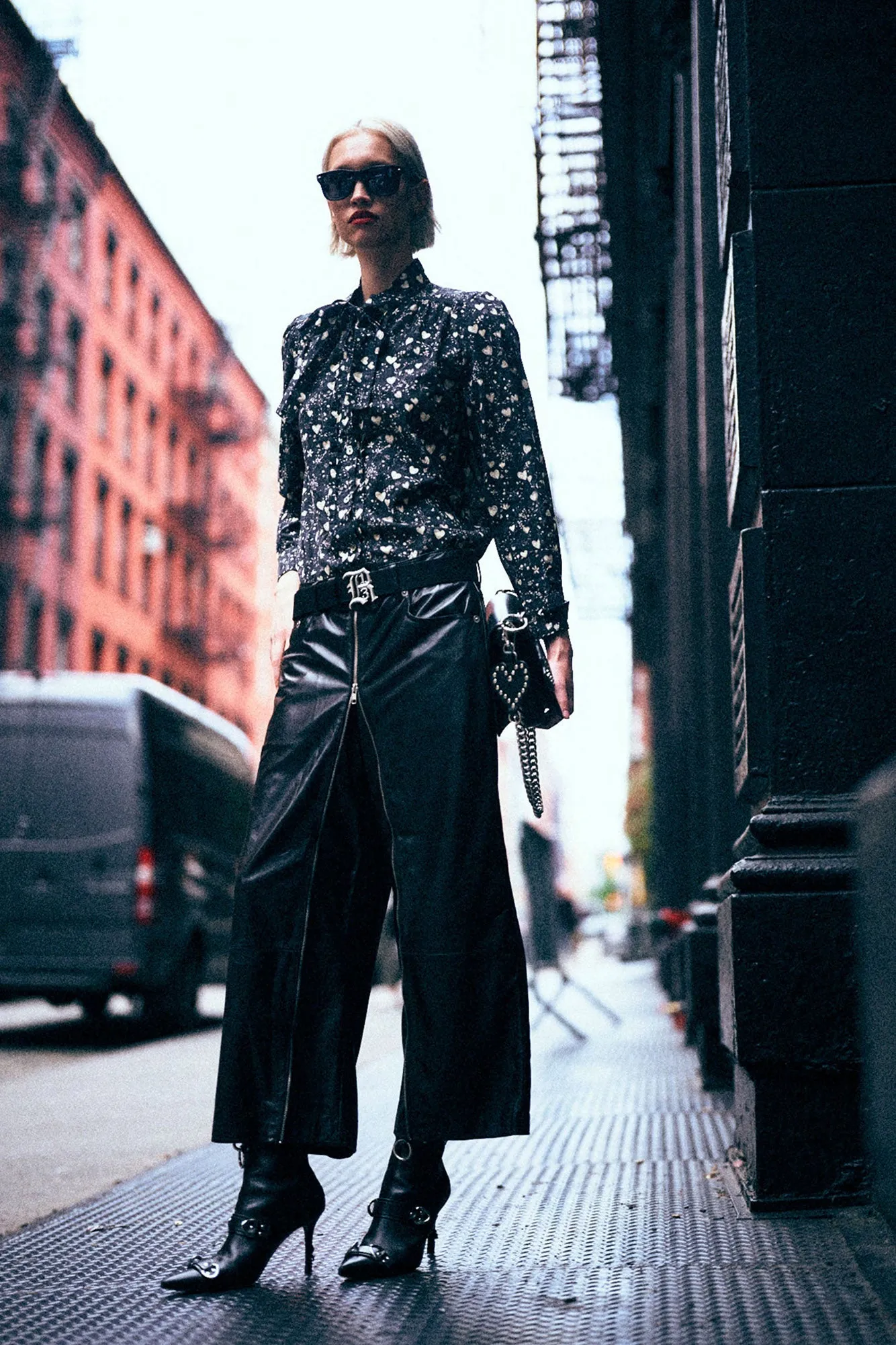 FRONT ZIP LEATHER PANT - BLACK sold by R13