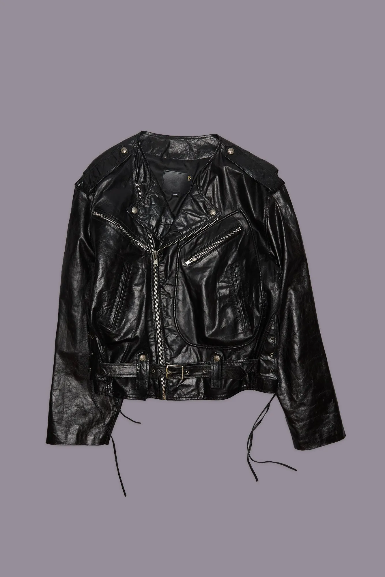 CREWNECK MOTO JACKET - BLACK sold by R13 product image thumbnail 4