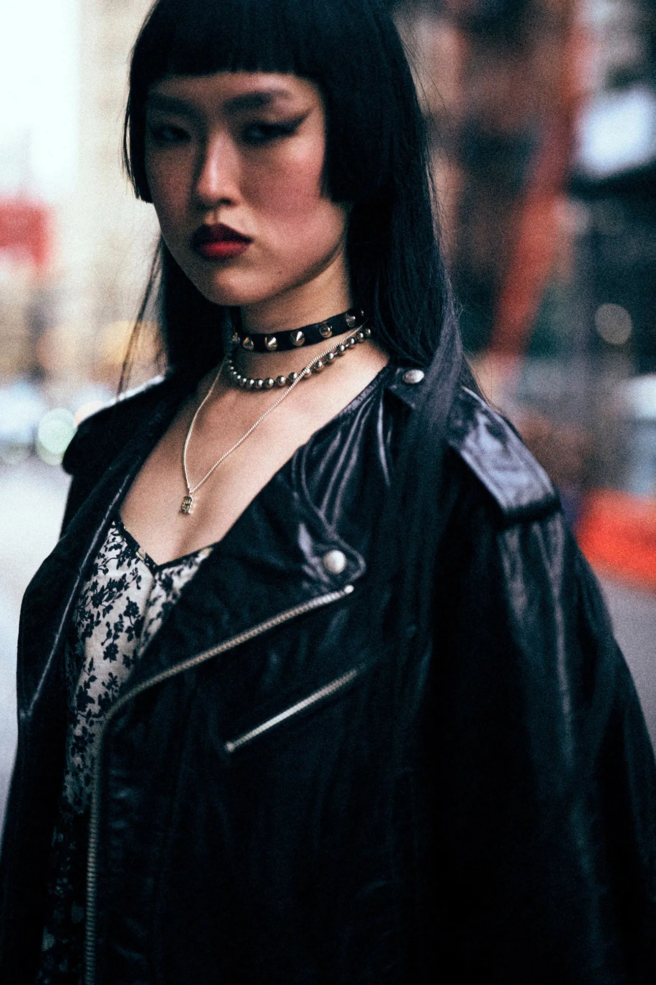 CREWNECK MOTO JACKET - BLACK sold by R13