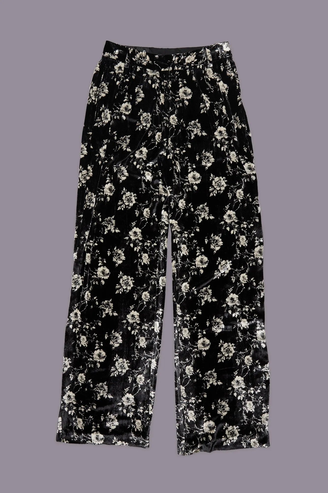 DOUBLE PLEAT TROUSER - FLORAL ON BLACK sold by R13 product image thumbnail 4