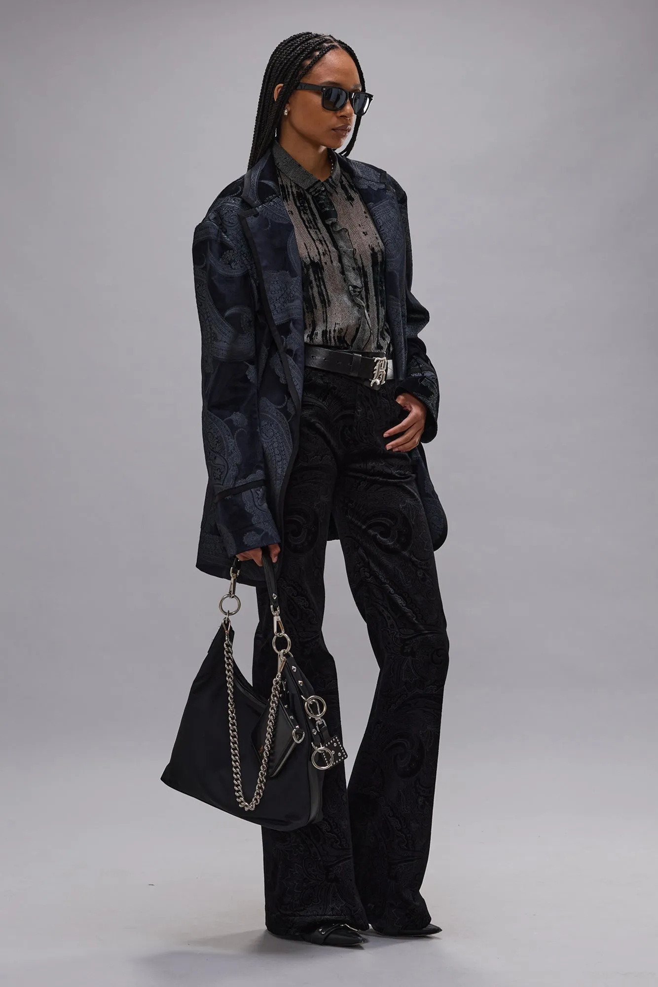 RUFFLE BLOUSE - DISTRESSED BLACK sold by R13 product image thumbnail 4