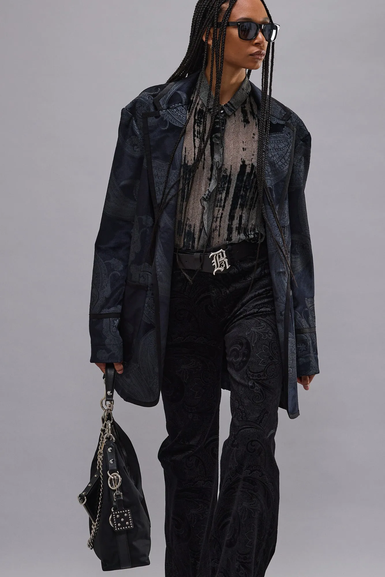 RUFFLE BLOUSE - DISTRESSED BLACK sold by R13 product image thumbnail 3