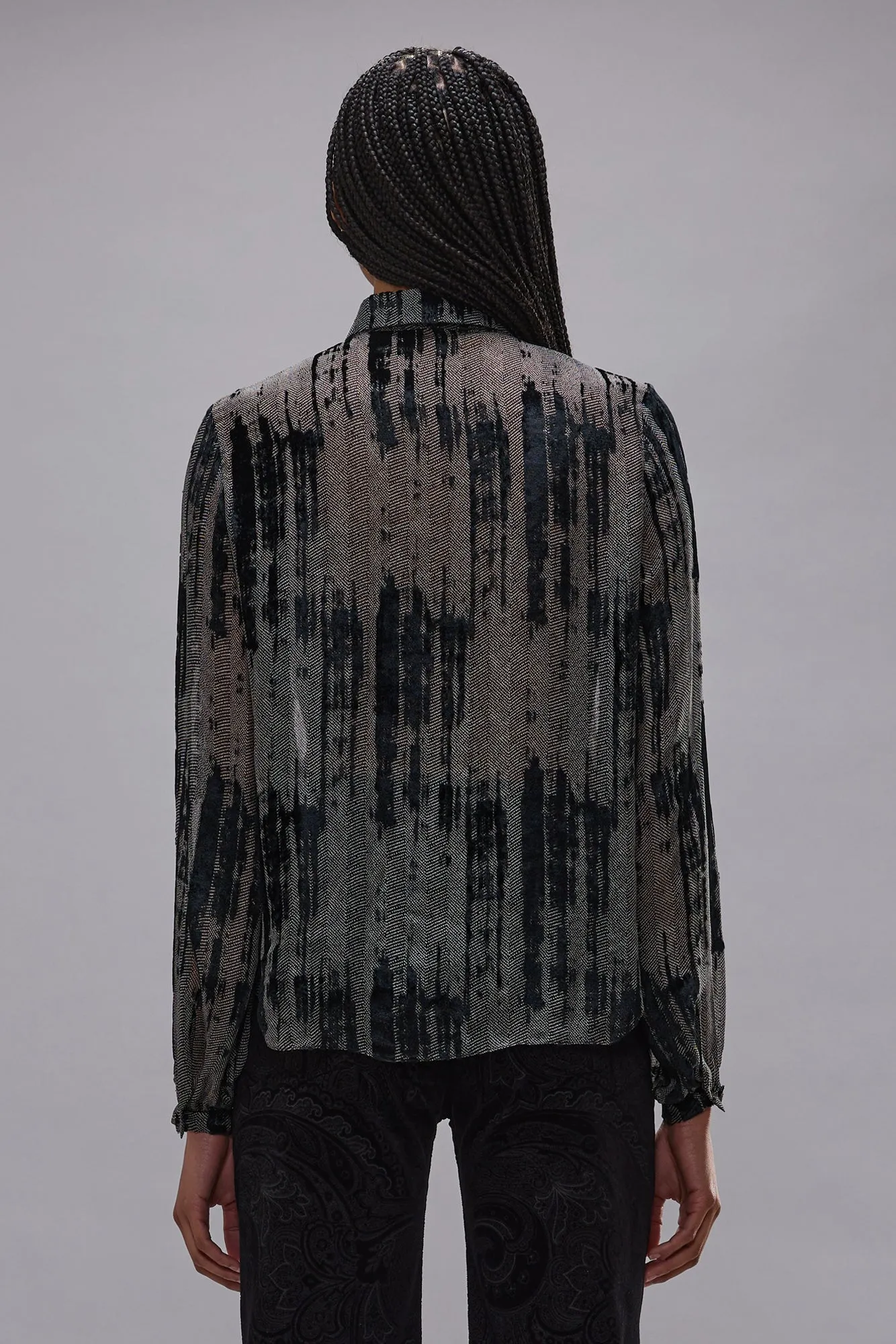 RUFFLE BLOUSE - DISTRESSED BLACK sold by R13 product image thumbnail 2