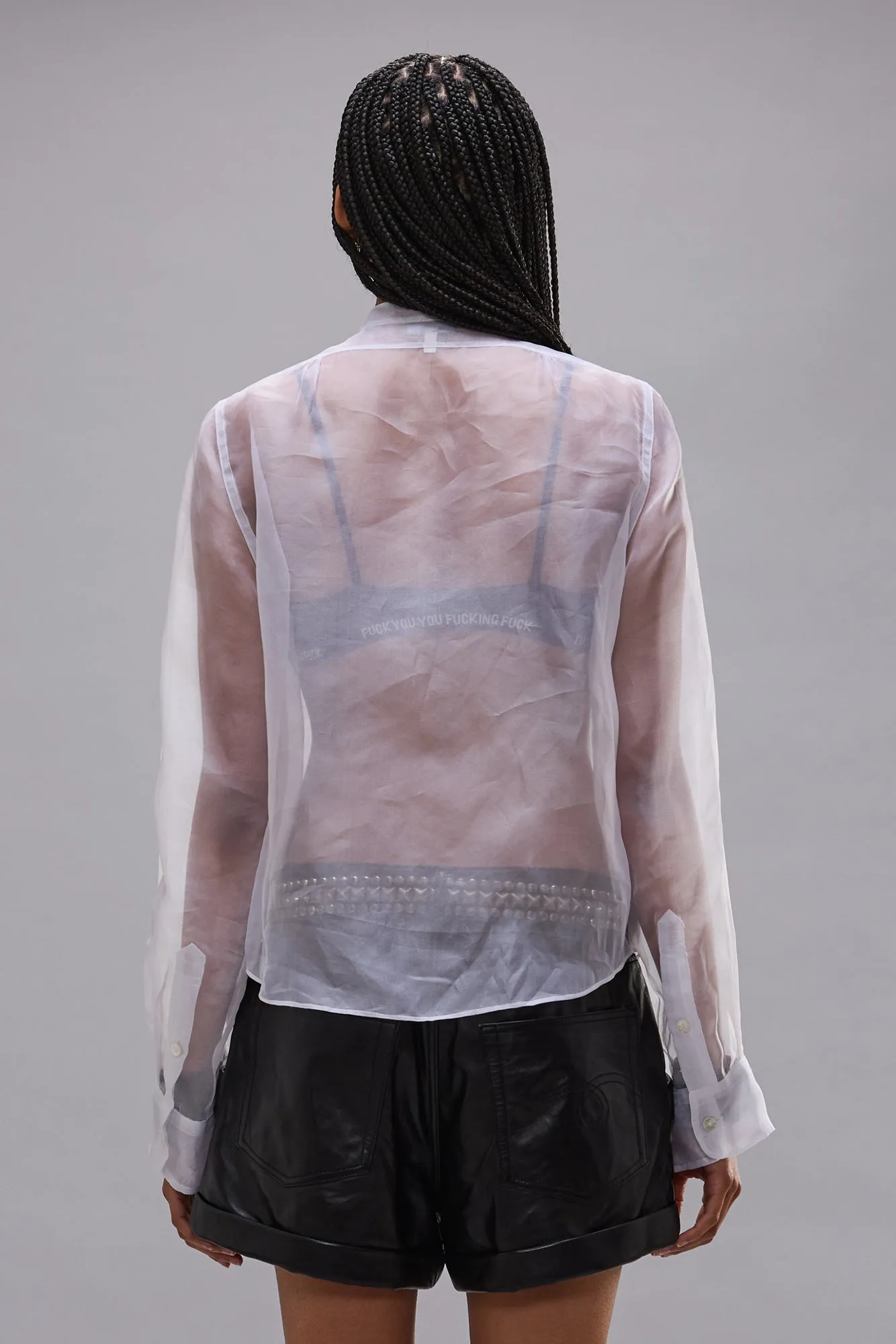 Pleated Tuxedo Front Shirt - White sold by R13 product image thumbnail 4
