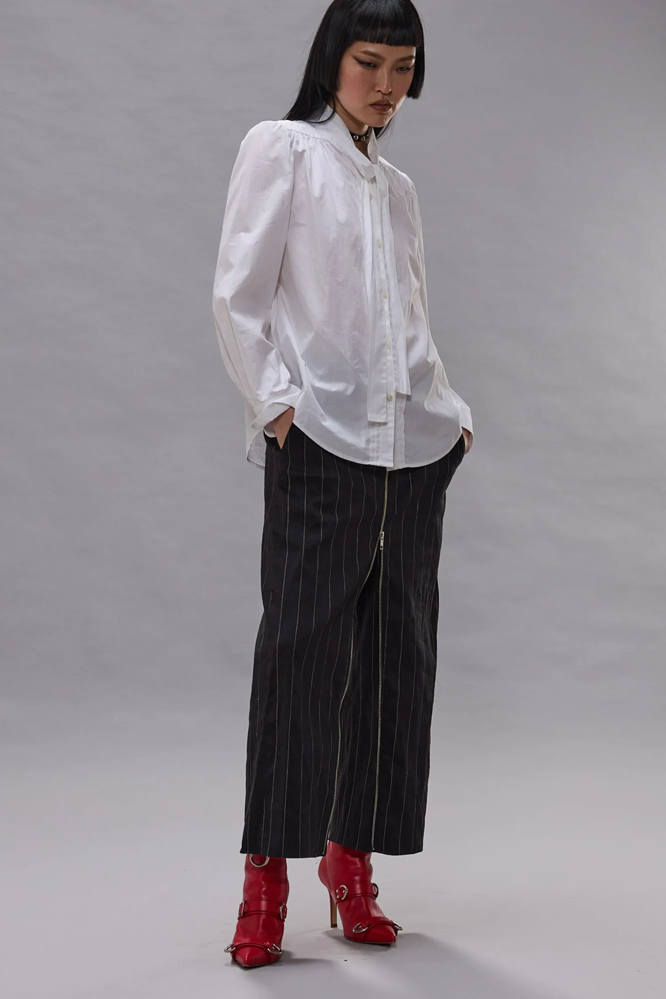 NECK TIE SHIRT - WHITE sold by R13