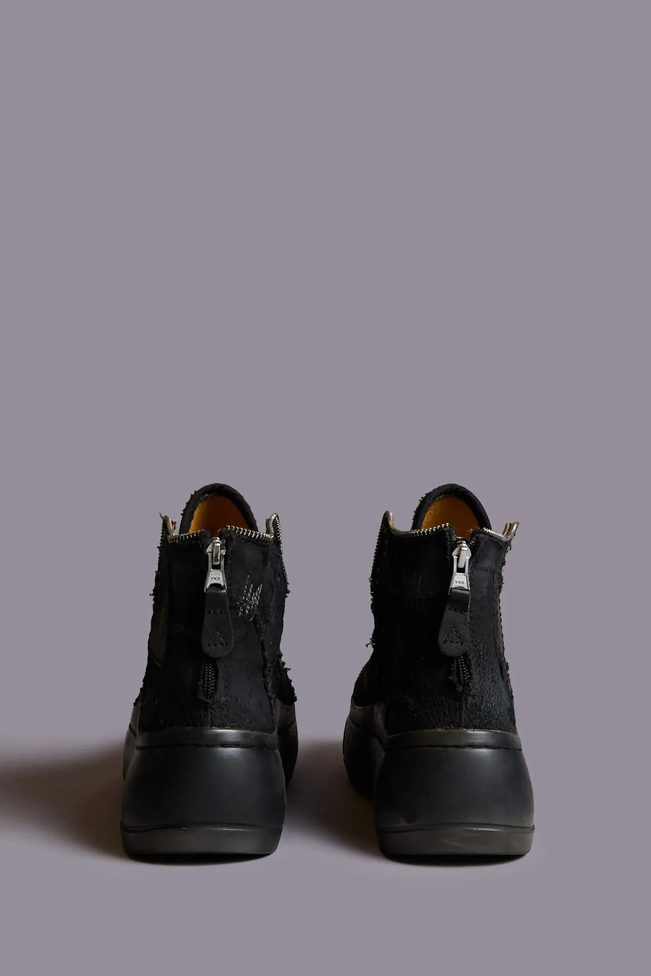 LACE FREE KURT HIGH TOP - BLACK CANVAS W FRAYED AND STUDS sold by R13 product image thumbnail 3