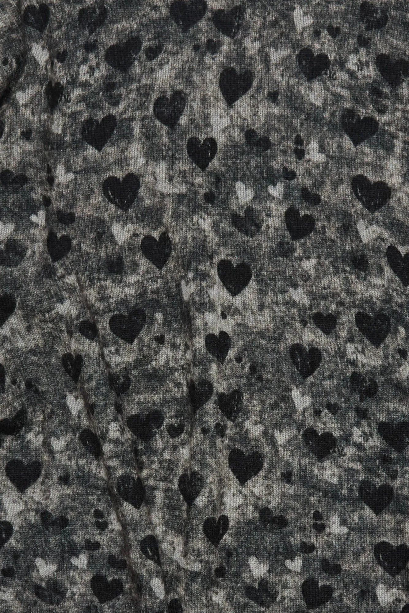 PRINTED BOYFRIEND SWEATER - HEATHER GREY HEARTS sold by R13 product image thumbnail 5