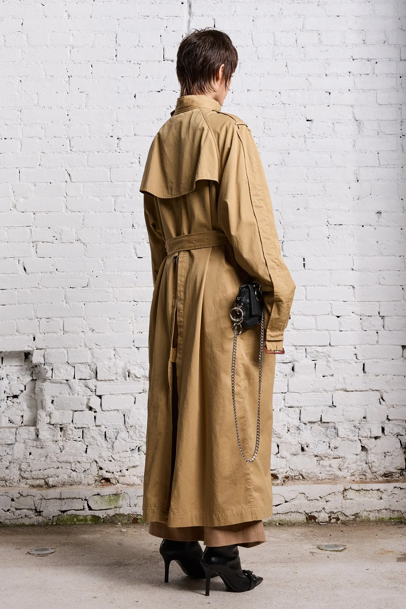OVERSIZED DECONSTRUCTED TRENCH COAT - KHAKI sold by R13 product image thumbnail 5