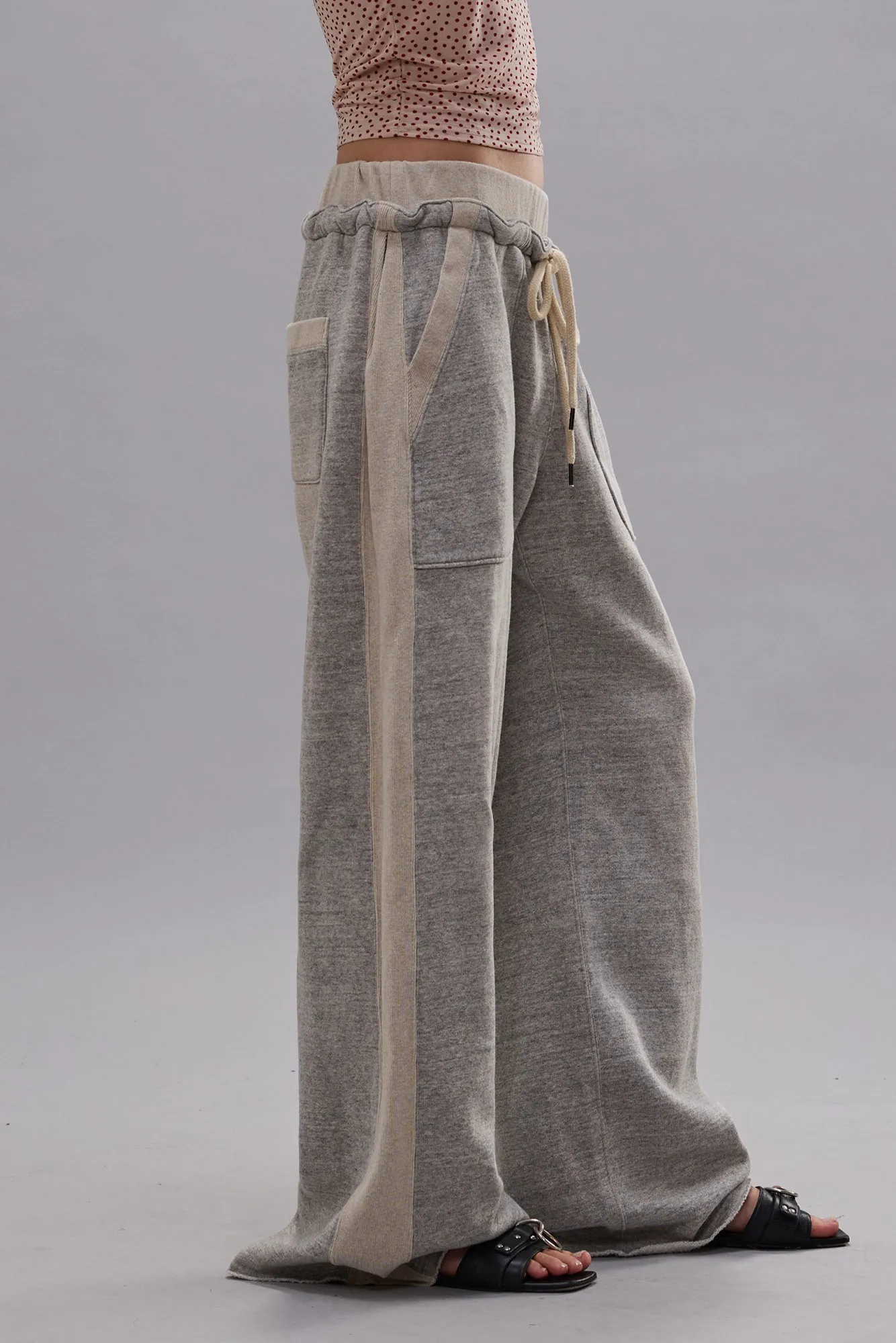 SIDE INSERT SWEATPANT - HEATHER GREY W/ OATMEAL sold by R13 product image thumbnail 3
