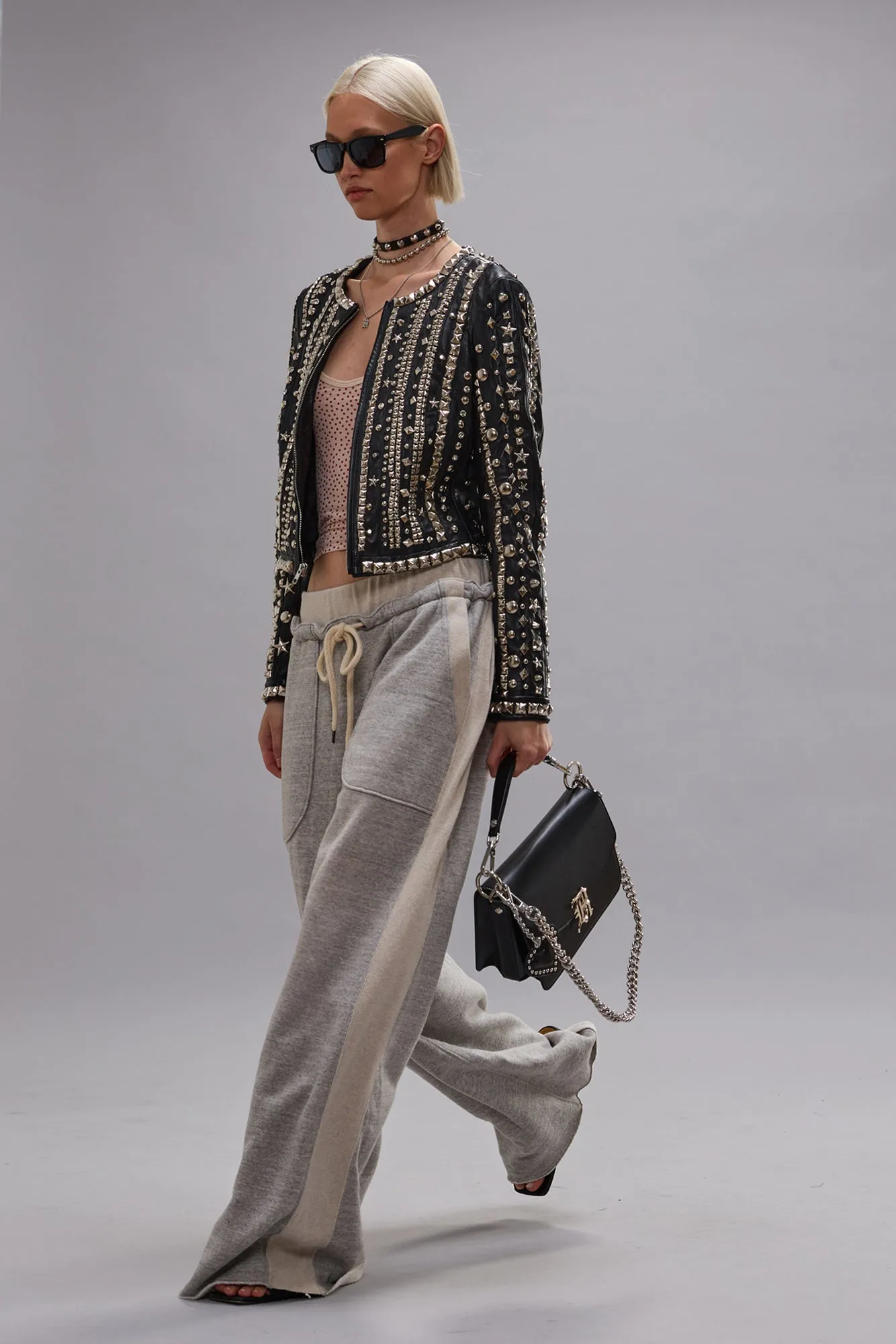 SIDE INSERT SWEATPANT - HEATHER GREY W/ OATMEAL sold by R13 product image thumbnail 2