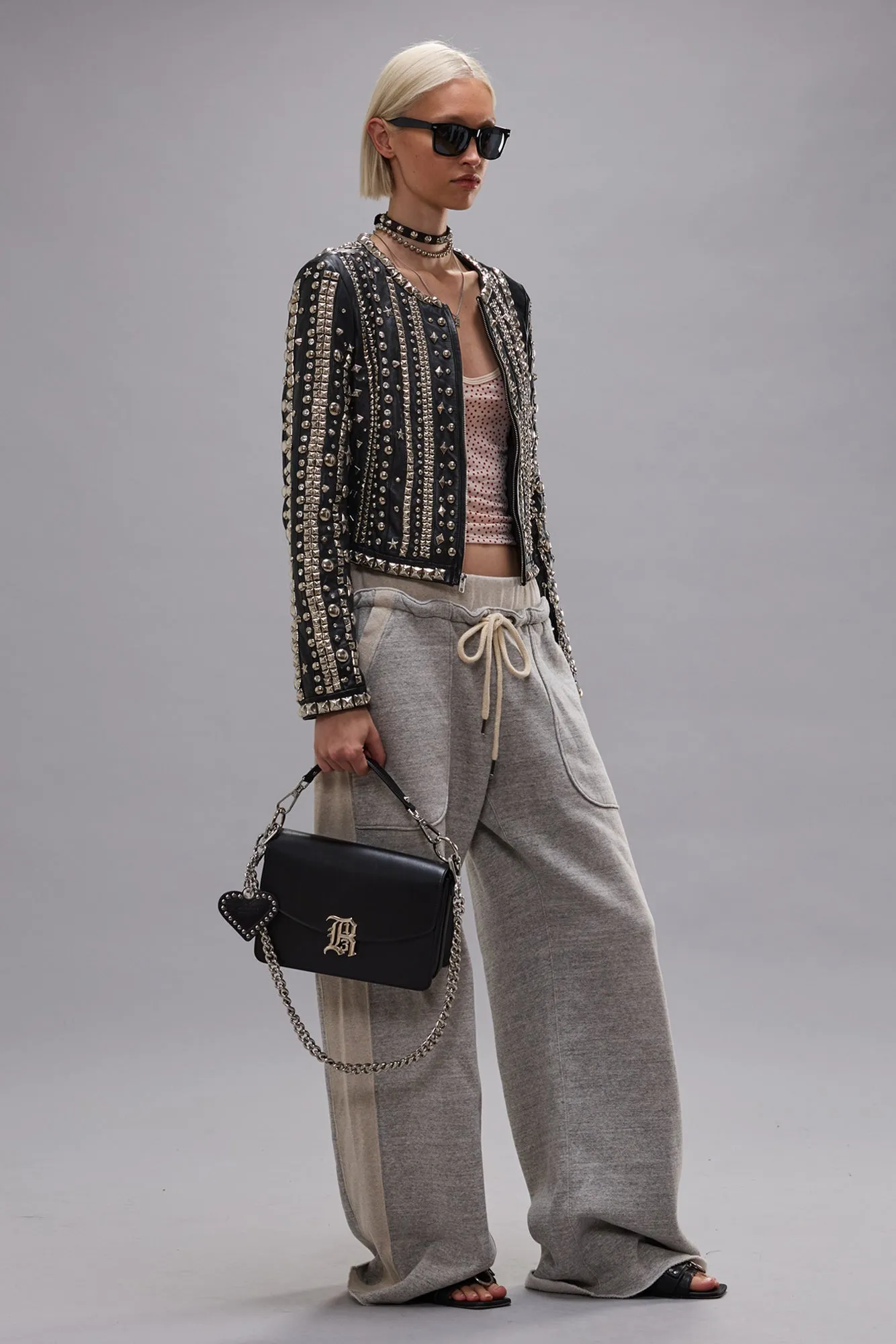 SIDE INSERT SWEATPANT - HEATHER GREY W/ OATMEAL sold by R13