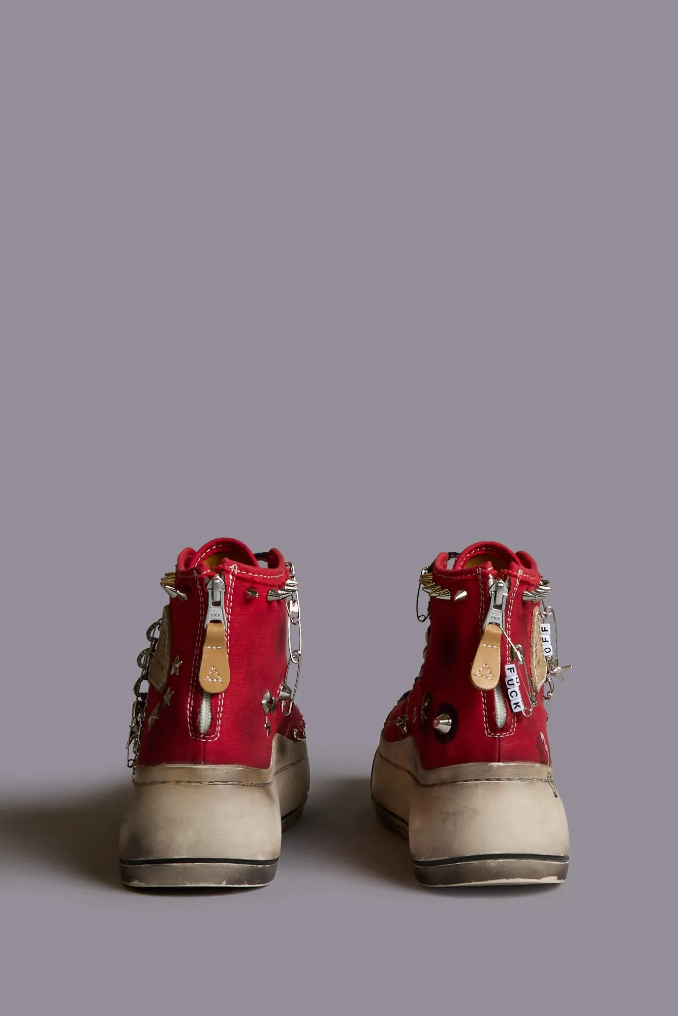 KURT HIGH TOP SNEAKER - RED STUDS WITH GRAFFITI sold by R13 product image thumbnail 4