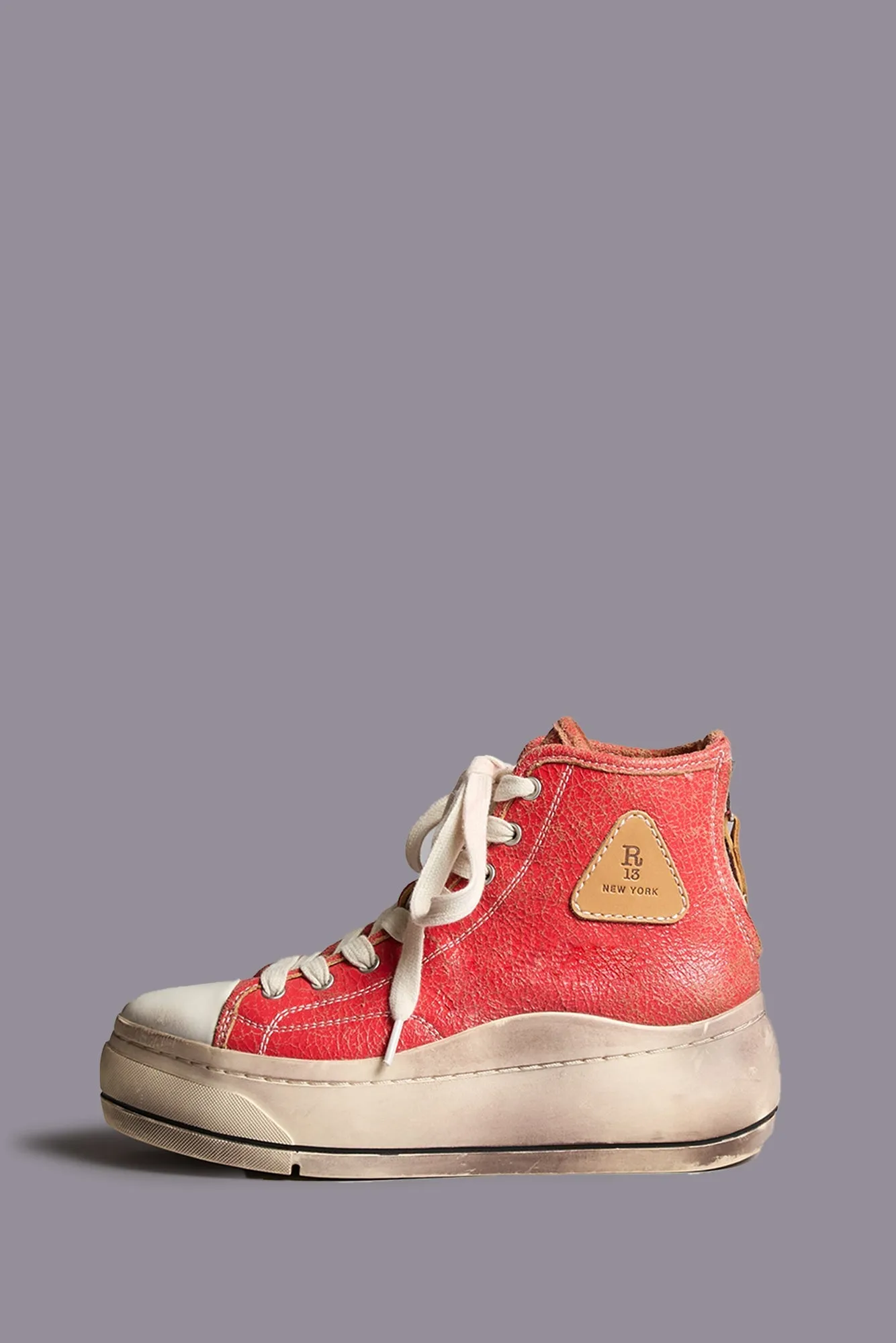 KURT HIGH TOP SNEAKER - CRACKLE RED sold by R13