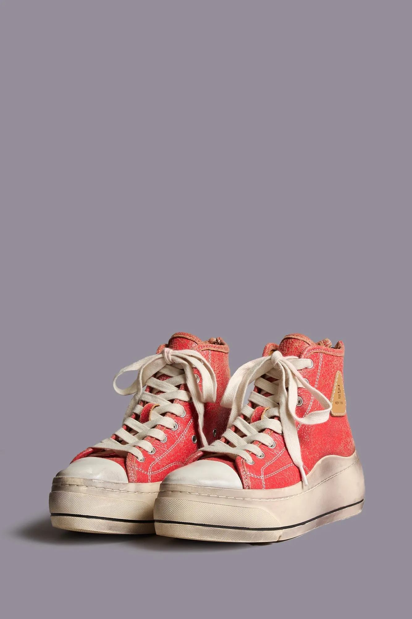 KURT HIGH TOP SNEAKER - CRACKLE RED sold by R13 product image thumbnail 2
