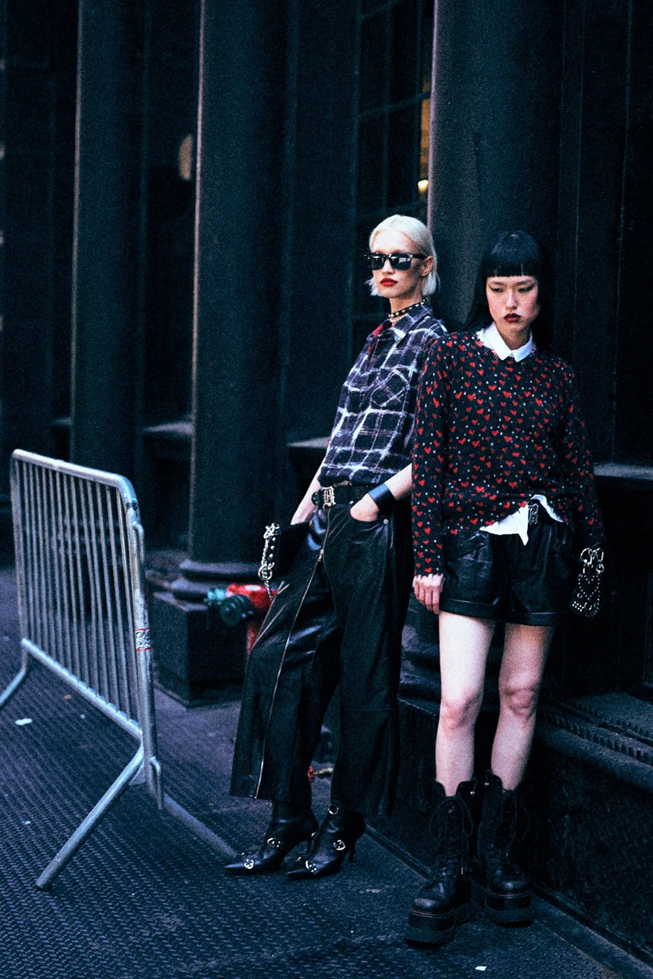 REVERSIBLE SHREDDED SEAM SHIRT - BLACK ECRU PLAID WITH RED LEOPARD sold by R13 product image thumbnail 2