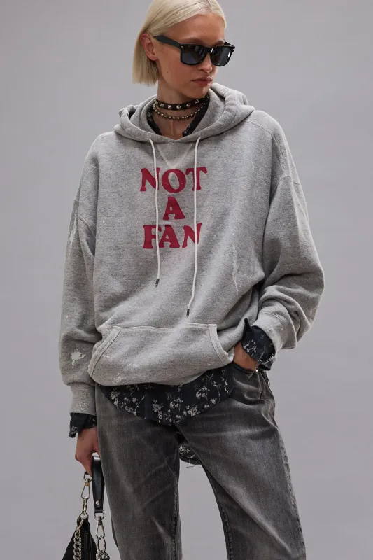 NOT A FAN OVERSIZED HOODIE - HEATHER GREY made by R13