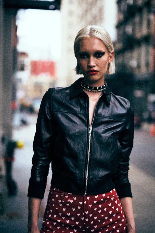 BERLIN LEATHER JACKET - BLACK sold by R13