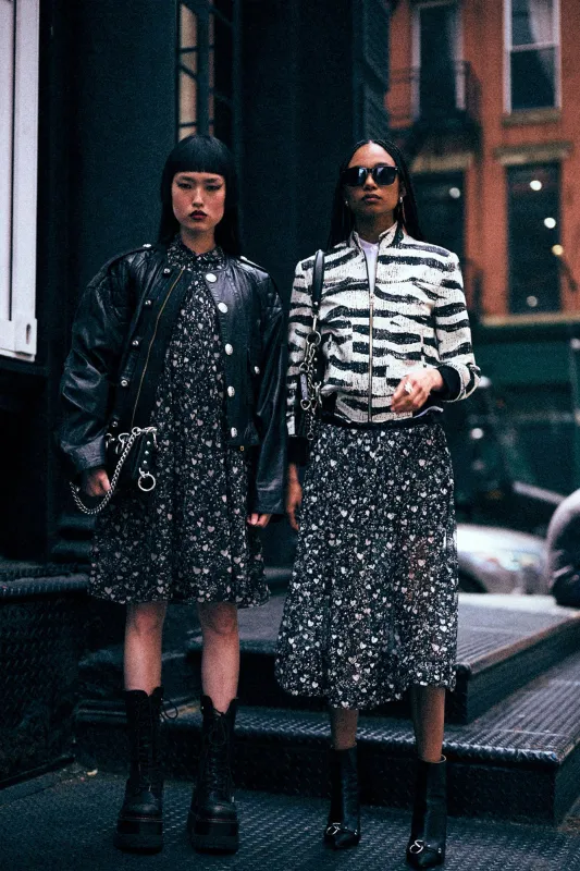 SHRUNKEN JACKET WITH STAND COLLAR - BLACK AND WHITE ZEBRA made by R13