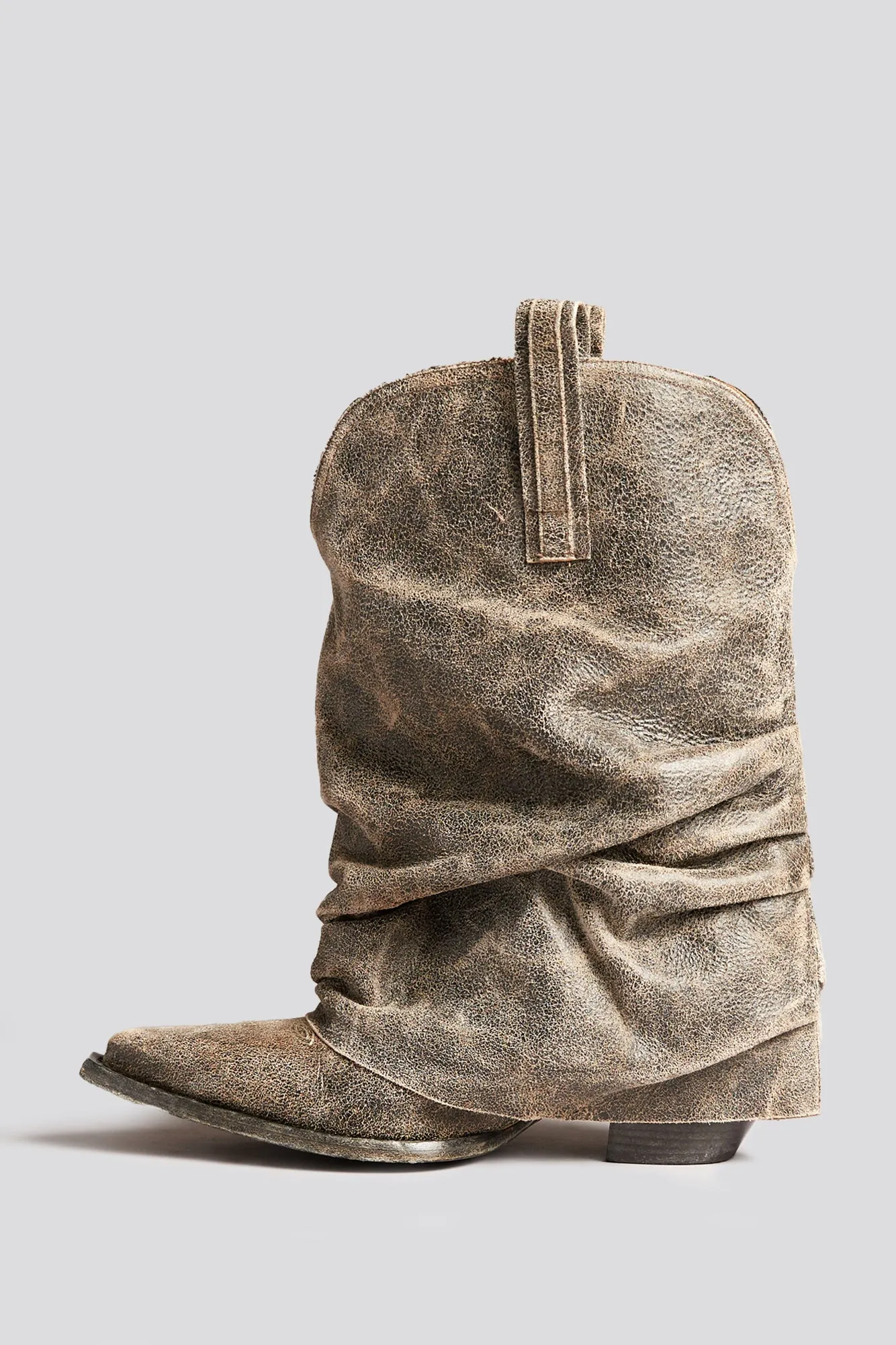 LOW RIDER COWBOY BOOT - DISTRESSED BLACK sold by R13