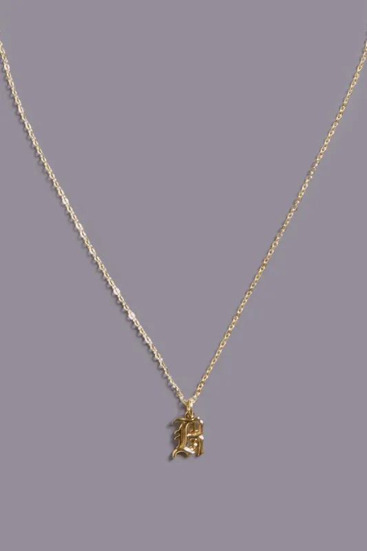 R13 CHAIN NECKLACE WITH PENDANT - SHINY GOLD sold by R13