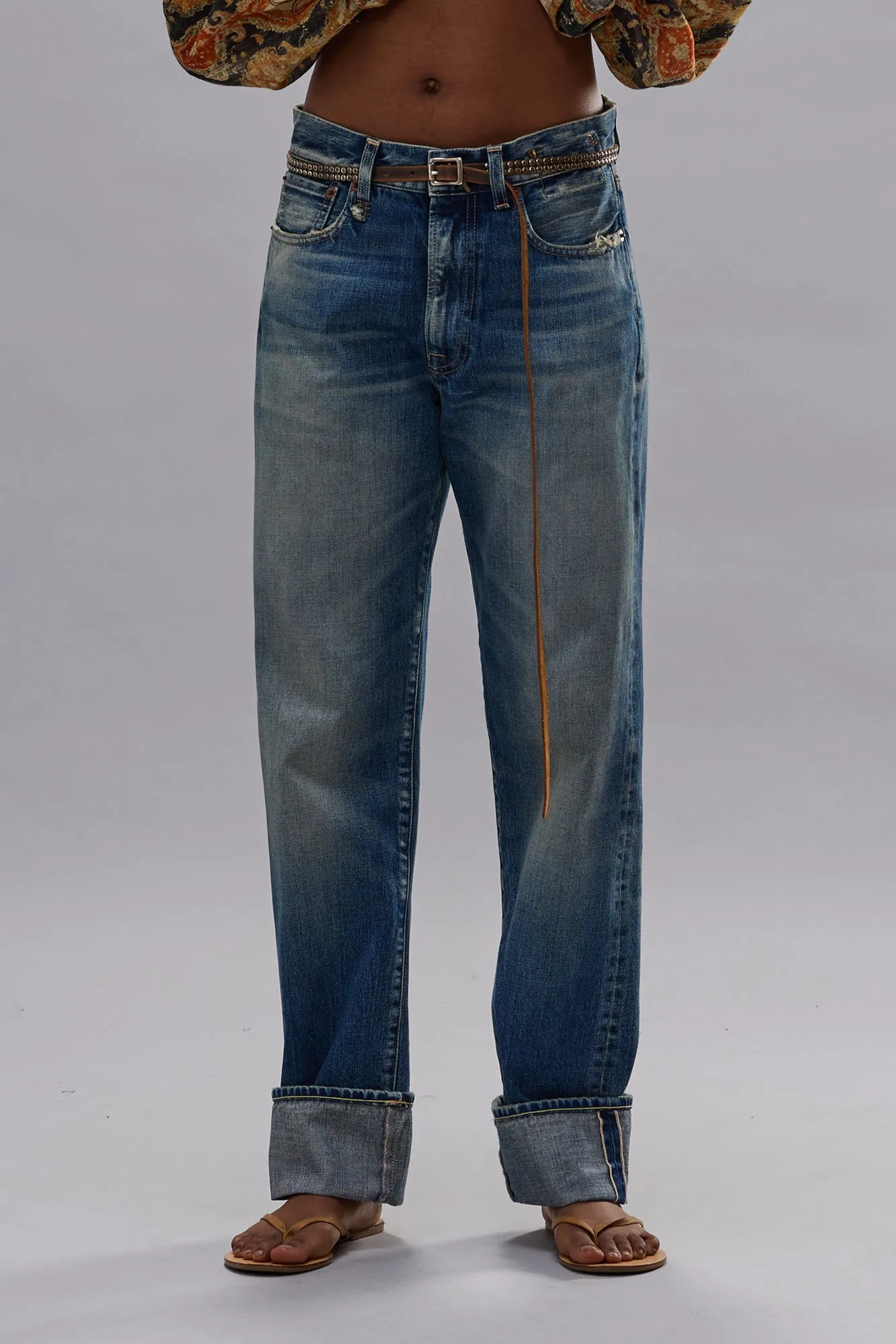 CUFFED BOYFRIEND JEAN - ABYSS SELVEDGE BLUE sold by R13 product image thumbnail 2