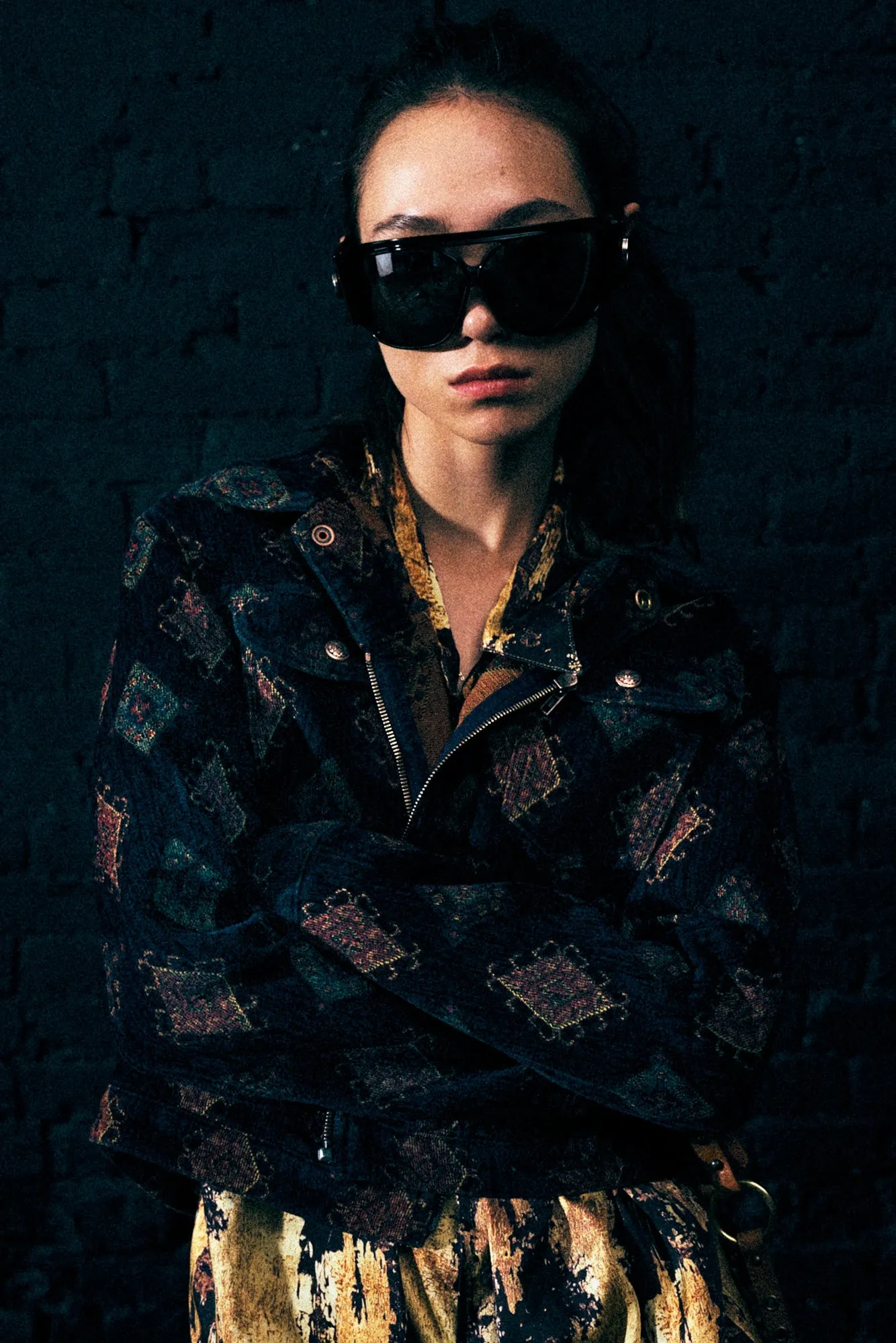 RELAXED TRUCKER JACKET - NAVY BLUE JACQUARD sold by R13 product image thumbnail 3