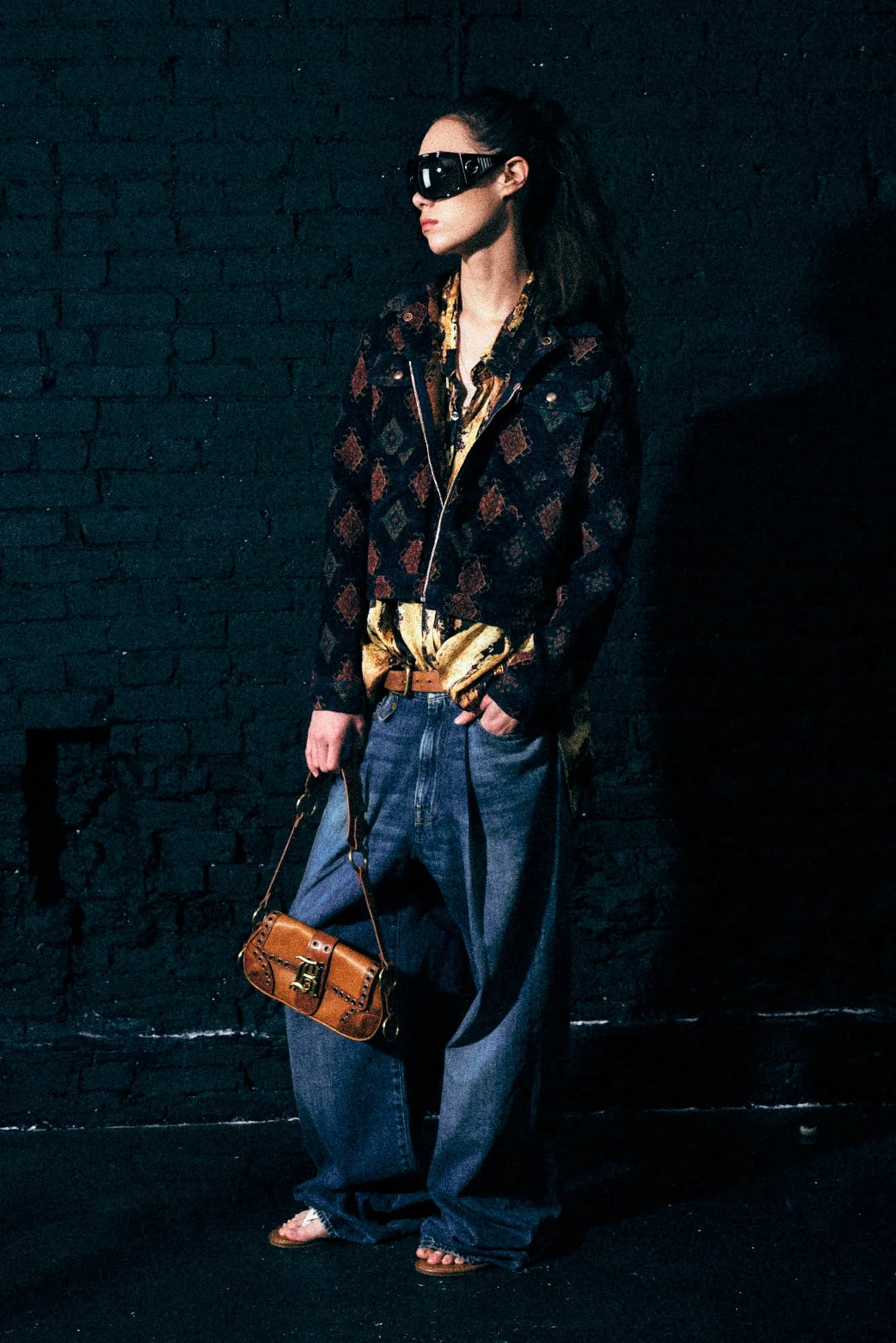 RELAXED TRUCKER JACKET - NAVY BLUE JACQUARD sold by R13 product image thumbnail 2