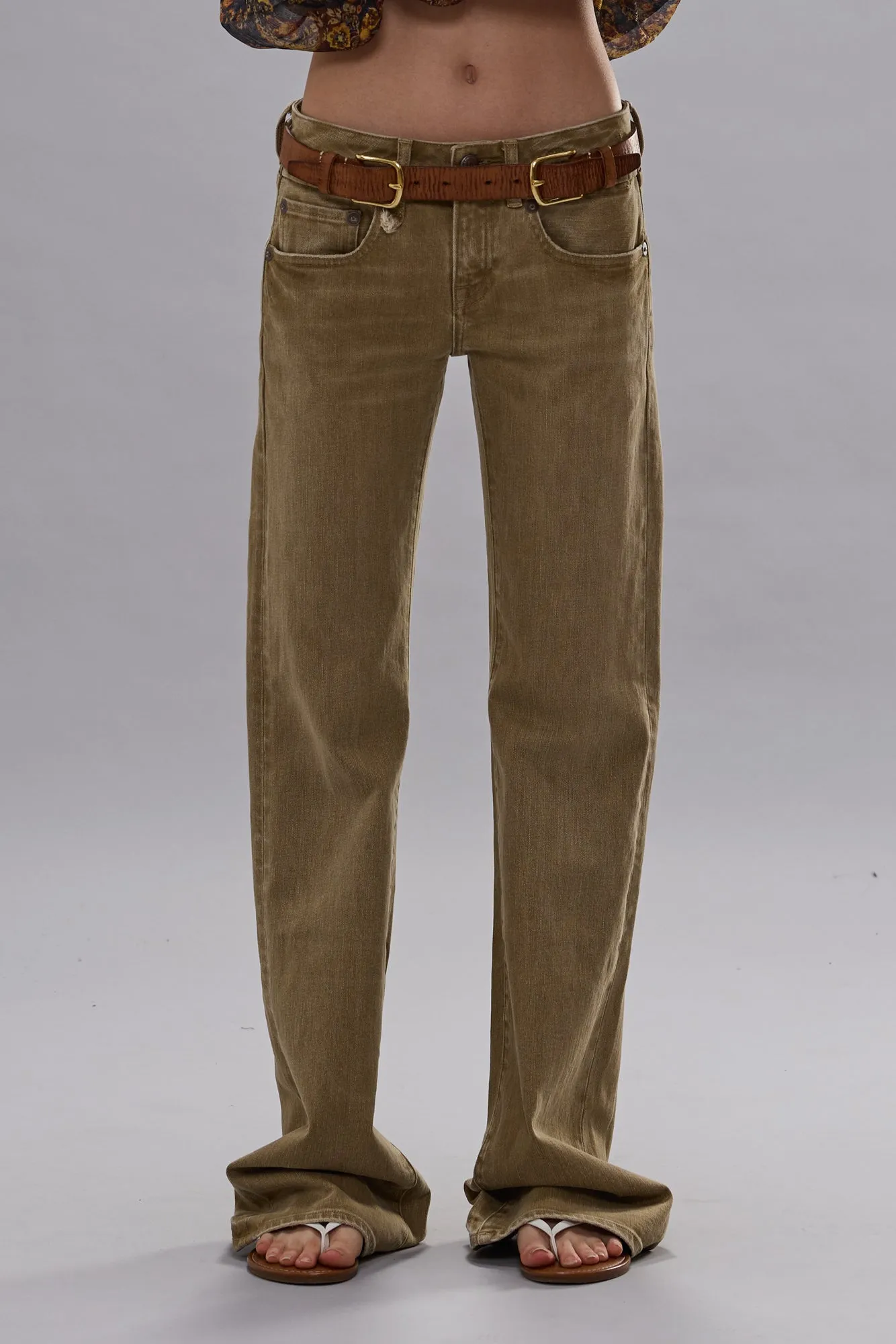 BOY FLARE - OLIVE GREEN HAZE STRETCH sold by R13 product image thumbnail 2