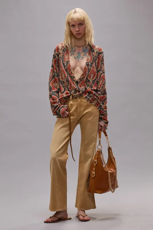 JOAN CROPPED FLARE JEAN - STRETCH SAND KHAKI sold by R13