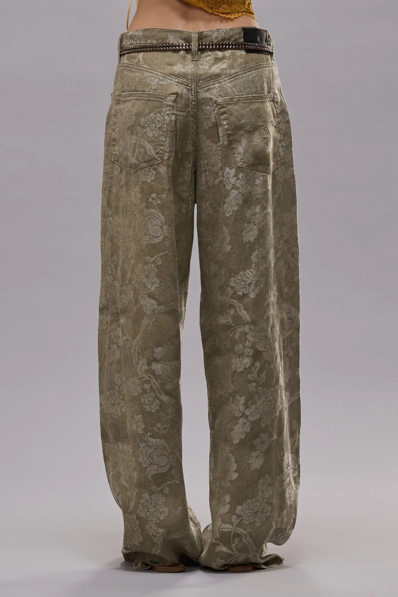 DAMON PLEATED TROUSER - OLIVE FLORAL sold by R13 product image thumbnail 5
