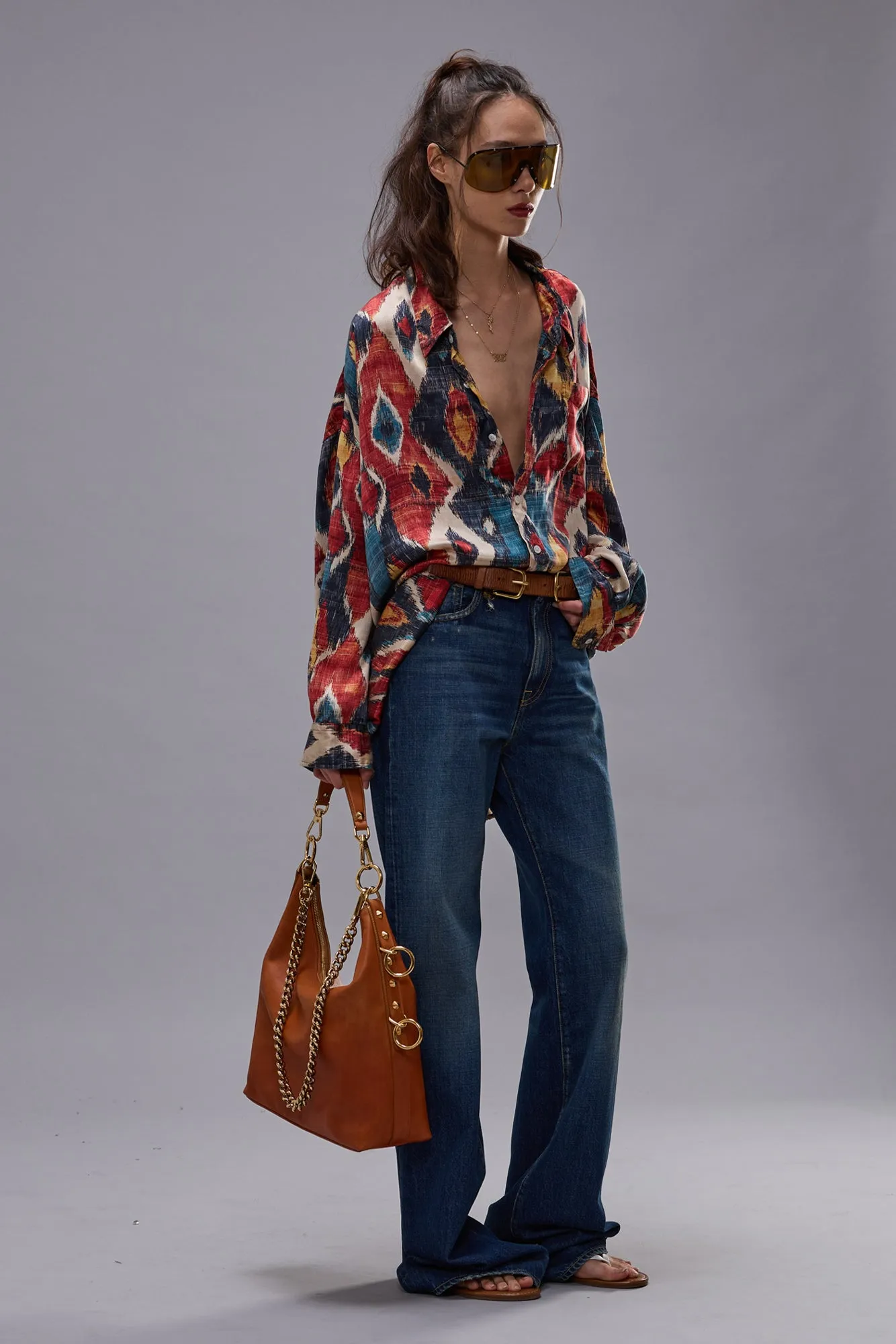 DROP NECK SHIRT - RED MULTICOLOR sold by R13 product image thumbnail 2