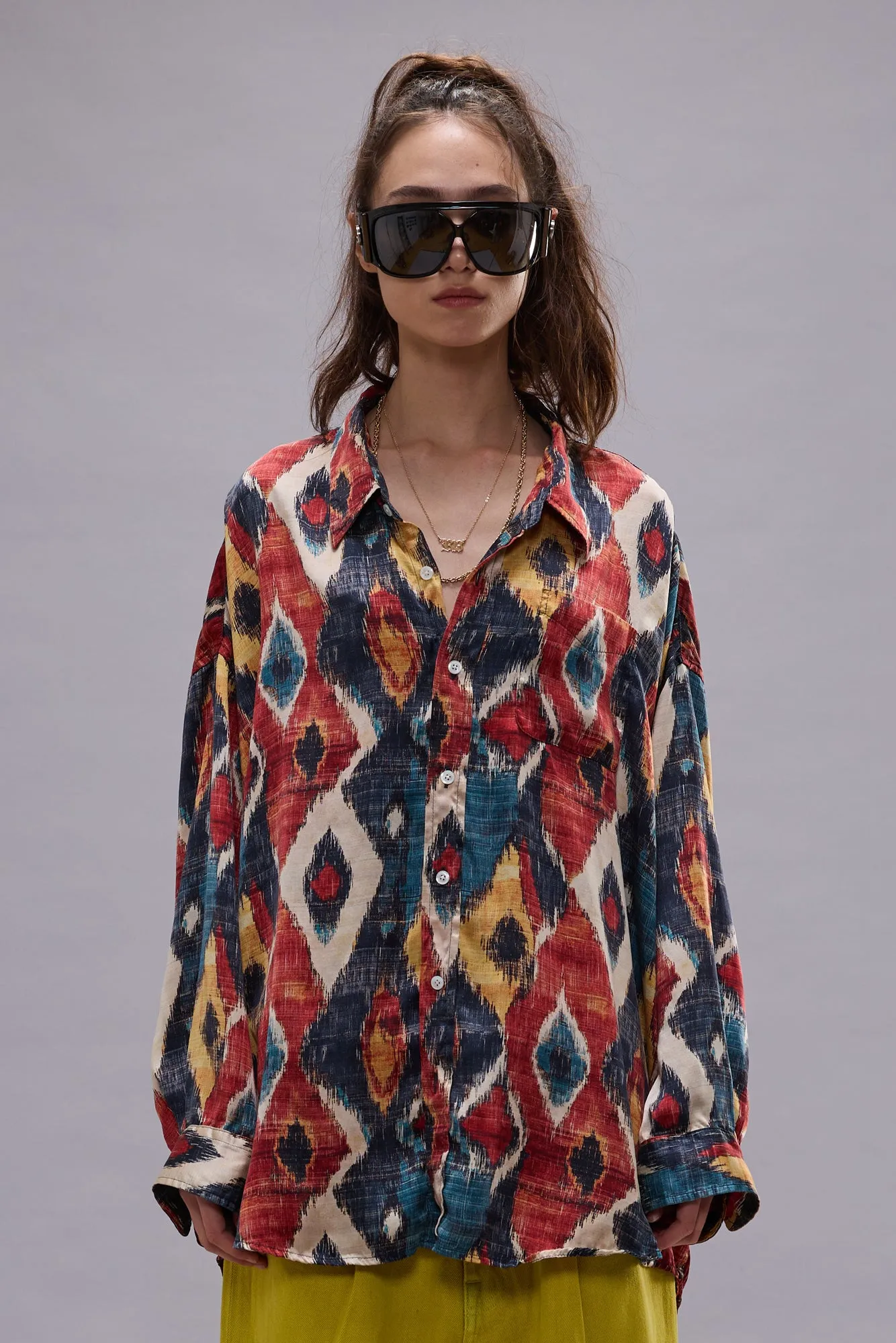 DROP NECK SHIRT - RED MULTICOLOR sold by R13 product image thumbnail 4