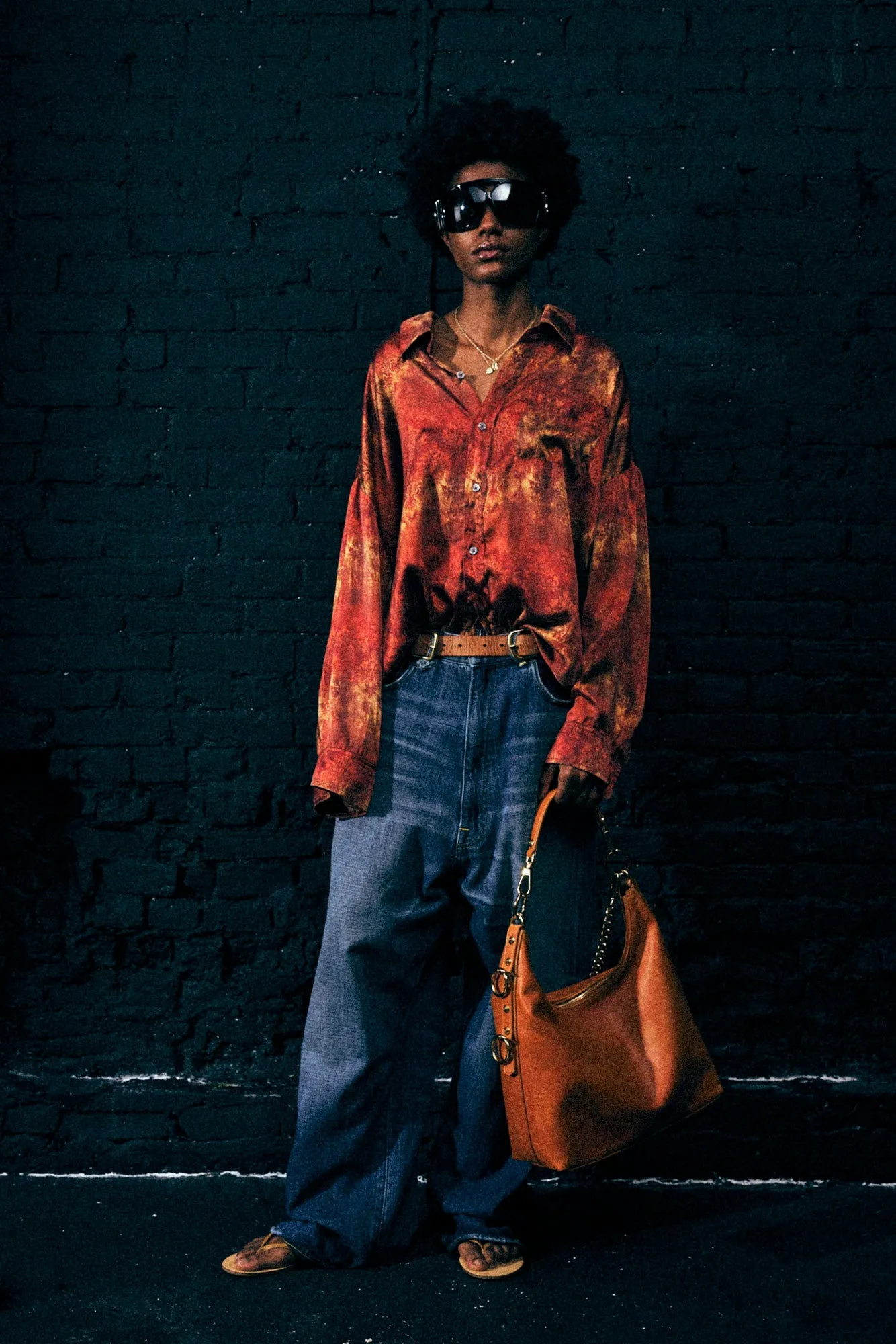 DROP NECK SHIRT - MULTI ORANGE sold by R13 product image thumbnail 2